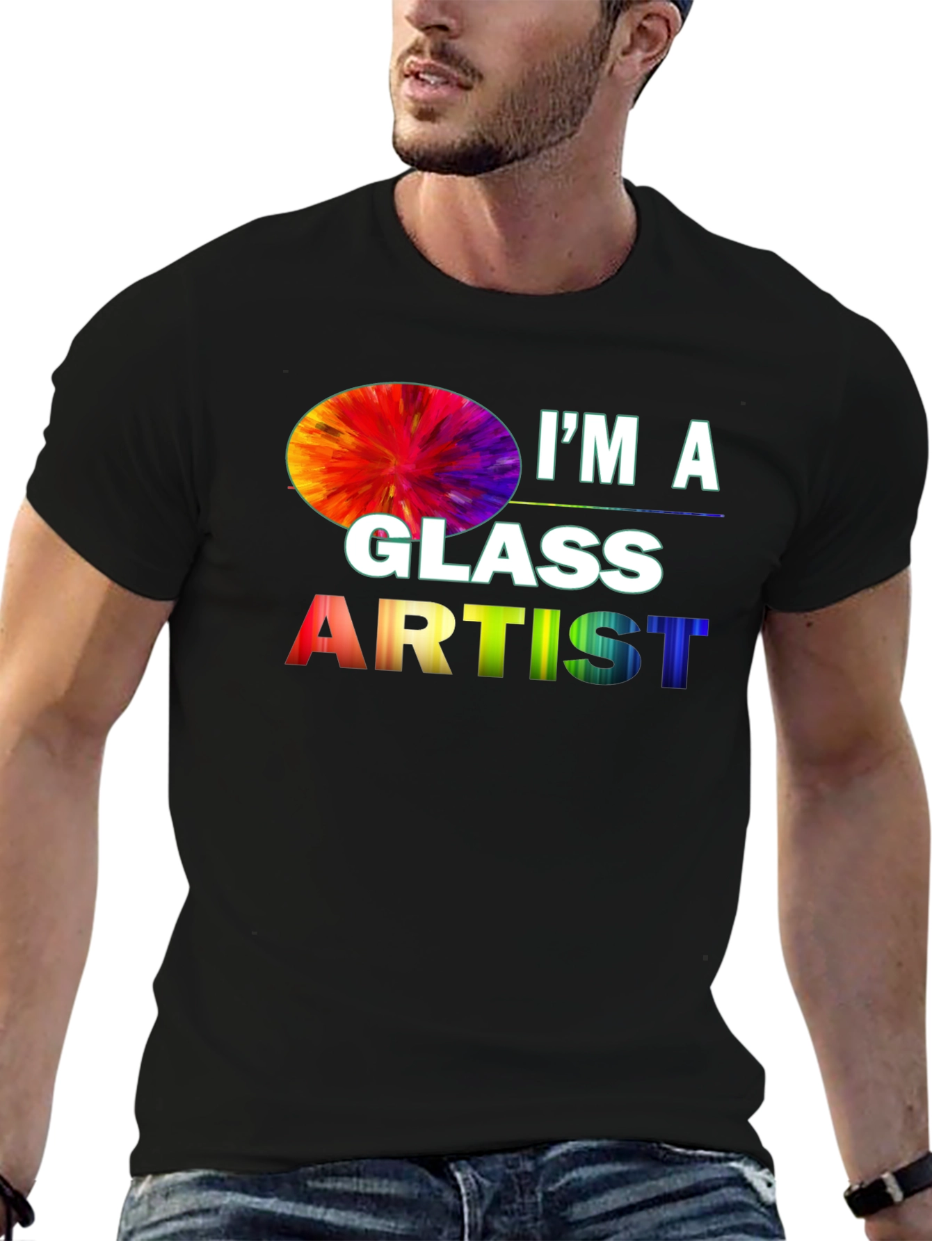 Black I'm a Glass Artist T-Shirt view 6