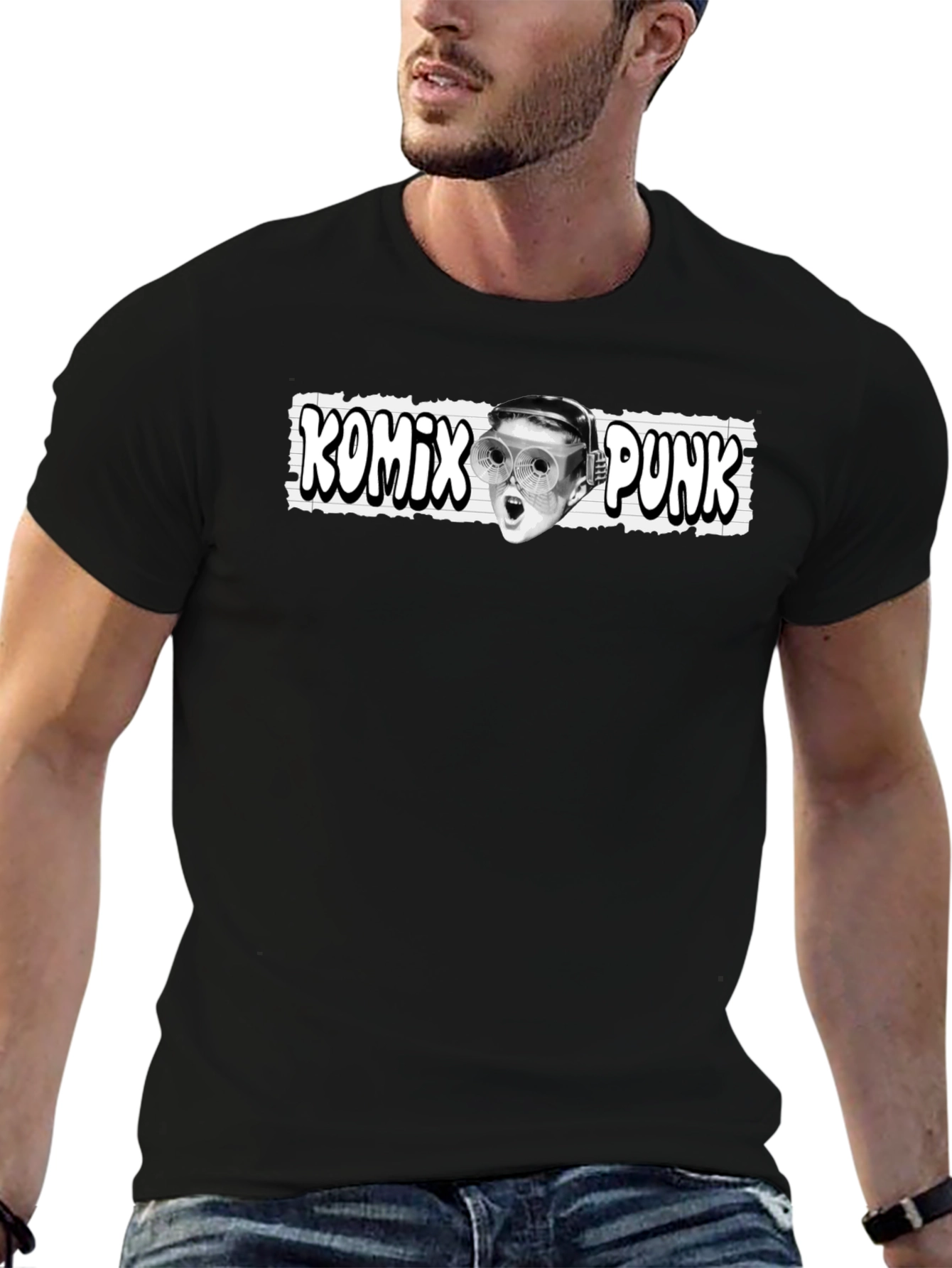 Black Komix Punk Graphic Tee - Black view 6