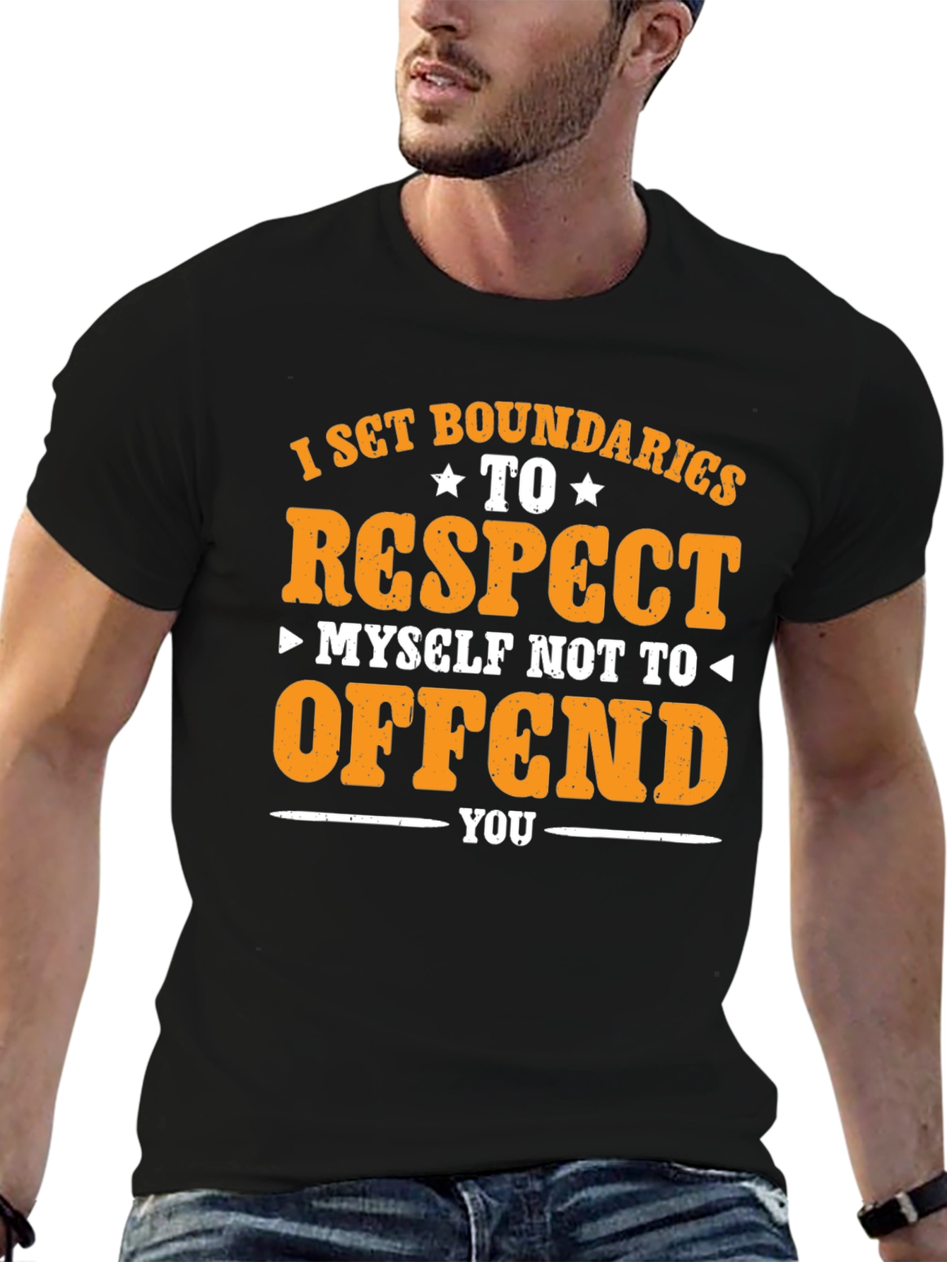 Black Boundaries Respect Graphic Tee view 6