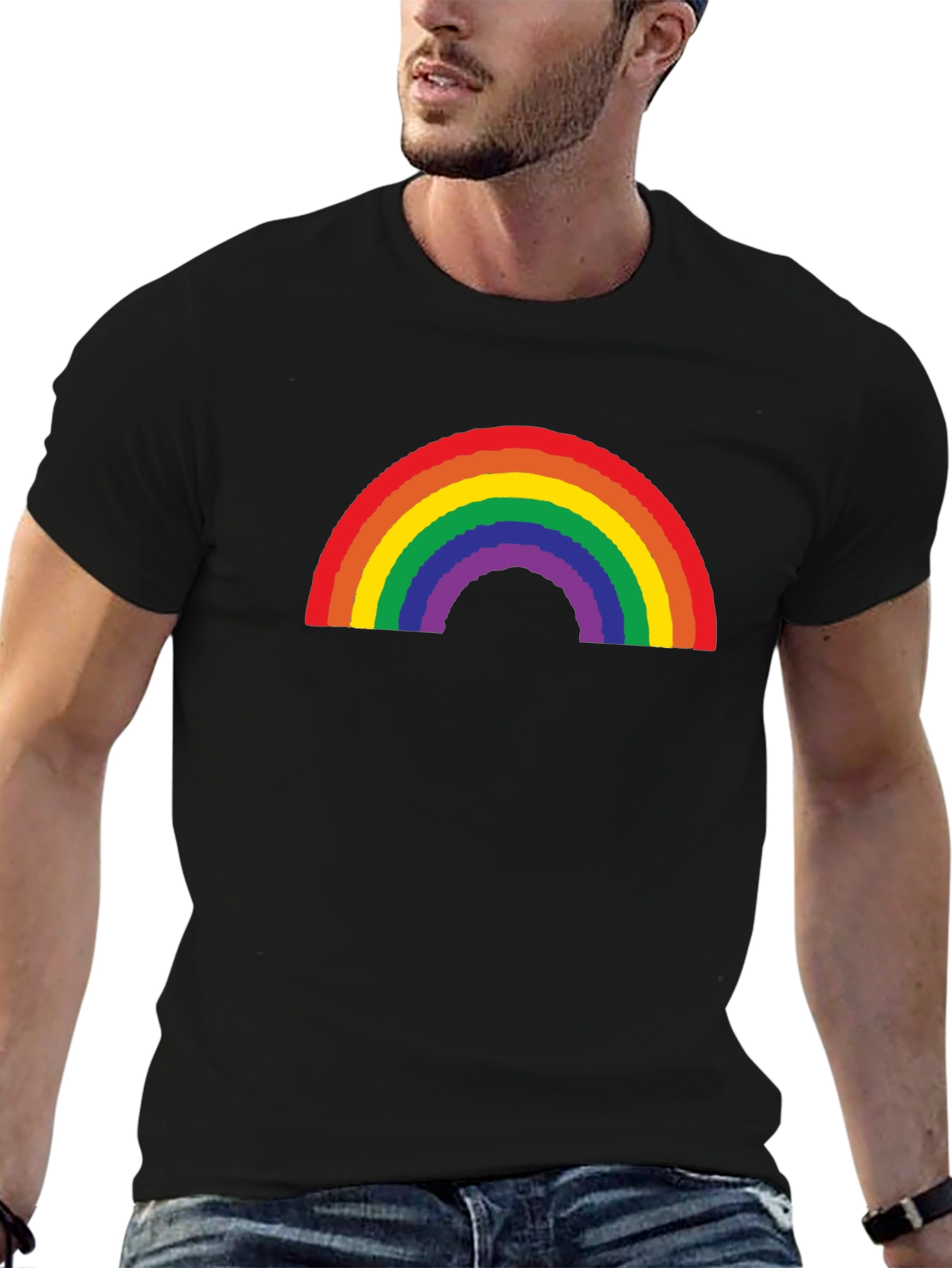 Black Rainbow Pride Graphic Tee view 6