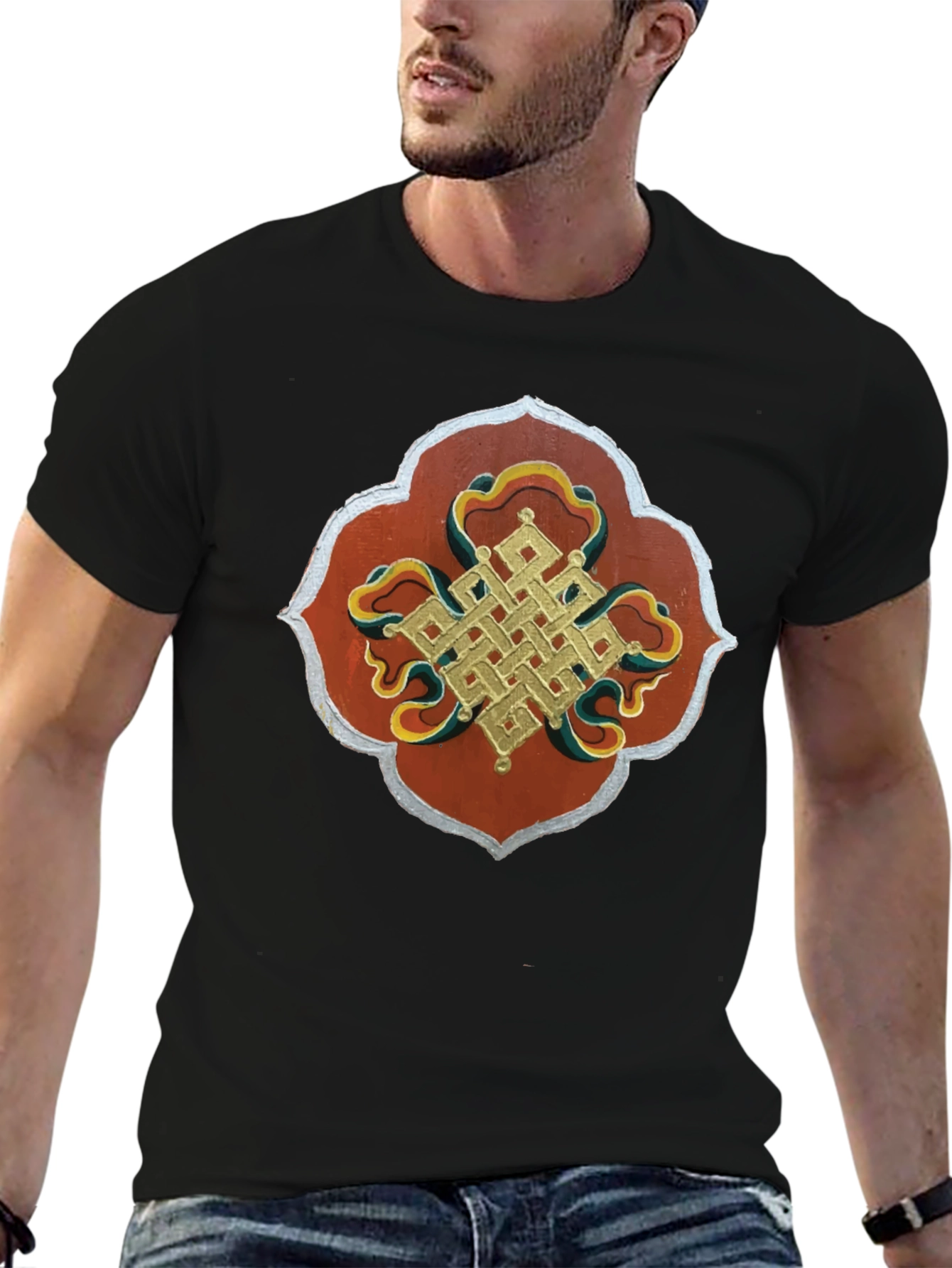 Black Endless Knot Graphic Tee - Unisex view 6