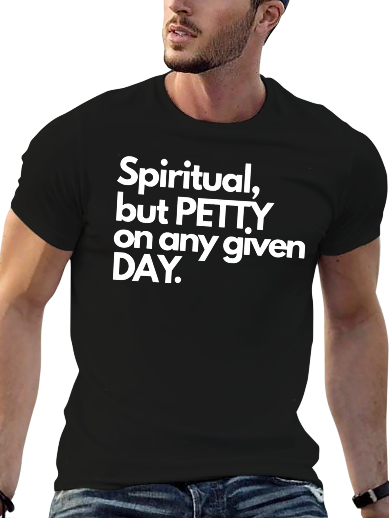 Black Spiritual but Petty T-Shirt - Everyday Wear view 6