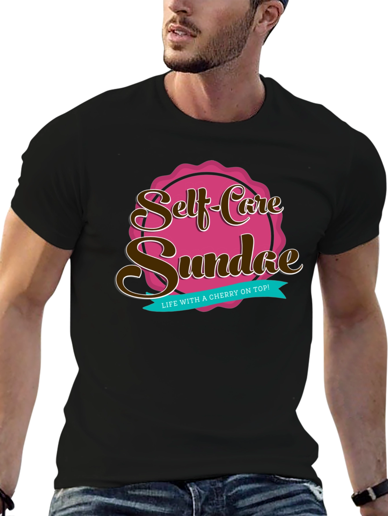 Black Self-Care Sundae Graphic Tee view 6