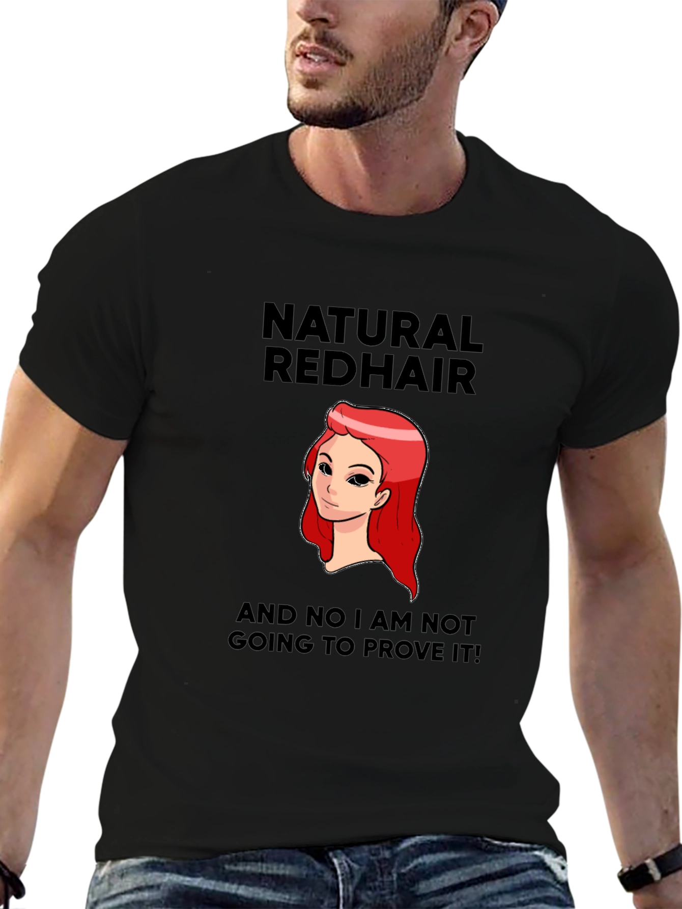 Black Natural Redhead T-Shirt - Funny Slogan Tee view 6