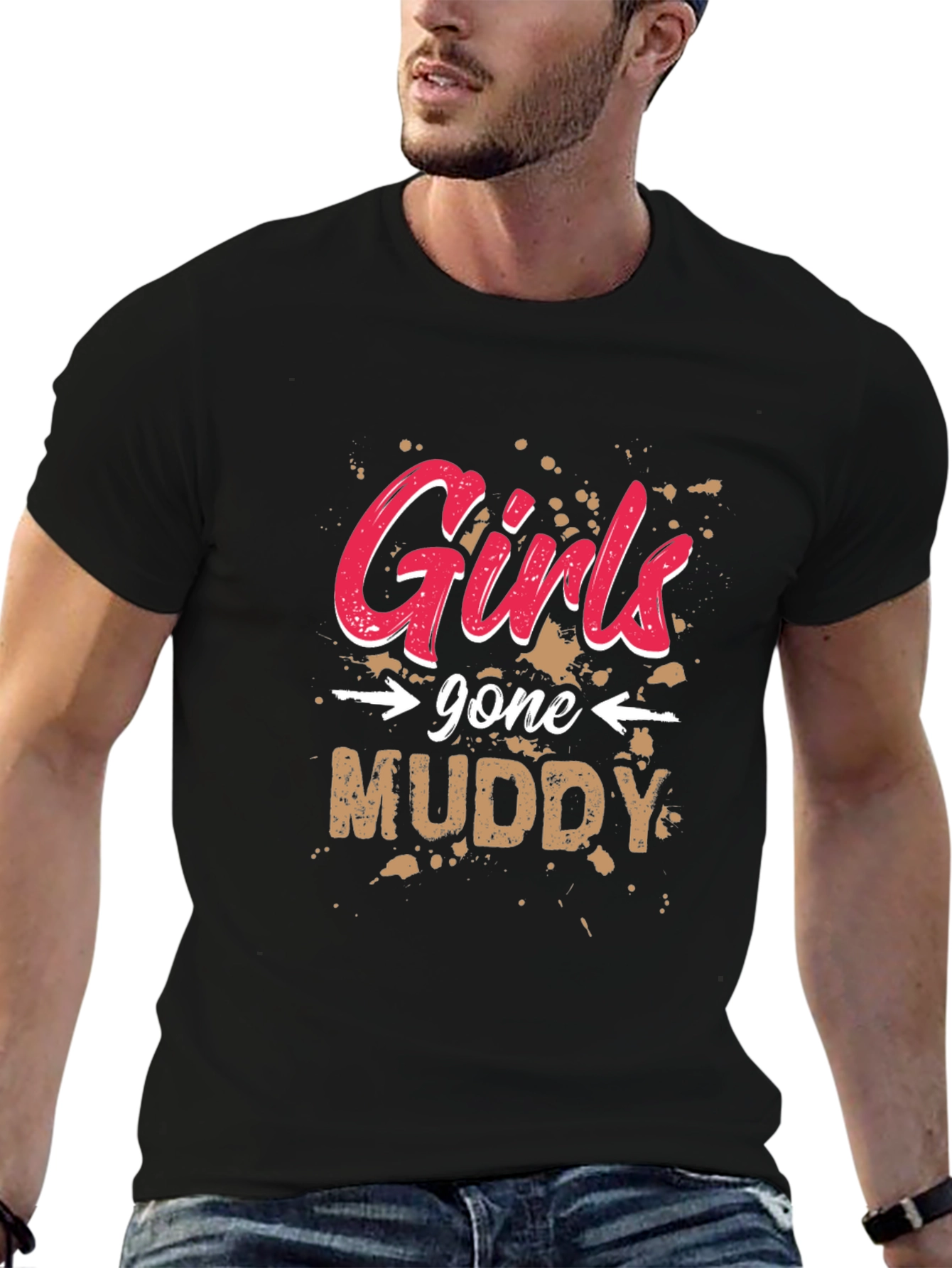 Black Girls Gone Muddy Black T-Shirt view 6