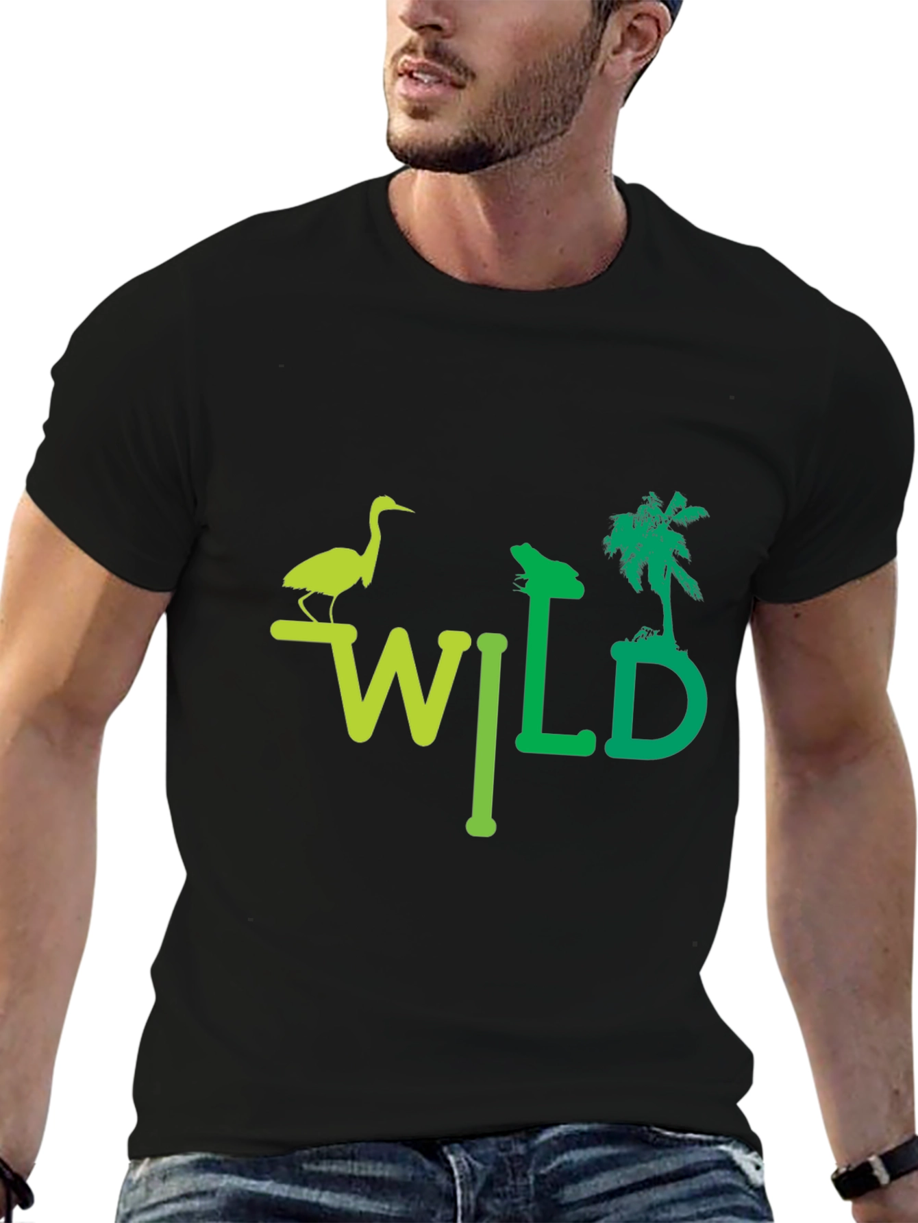 Black Wild Nature Graphic T-Shirt - Unisex Black Tee view 6