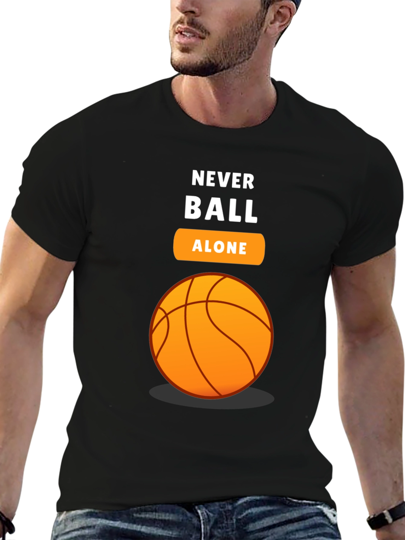 Black Never Ball Alone Graphic T-Shirt view 6