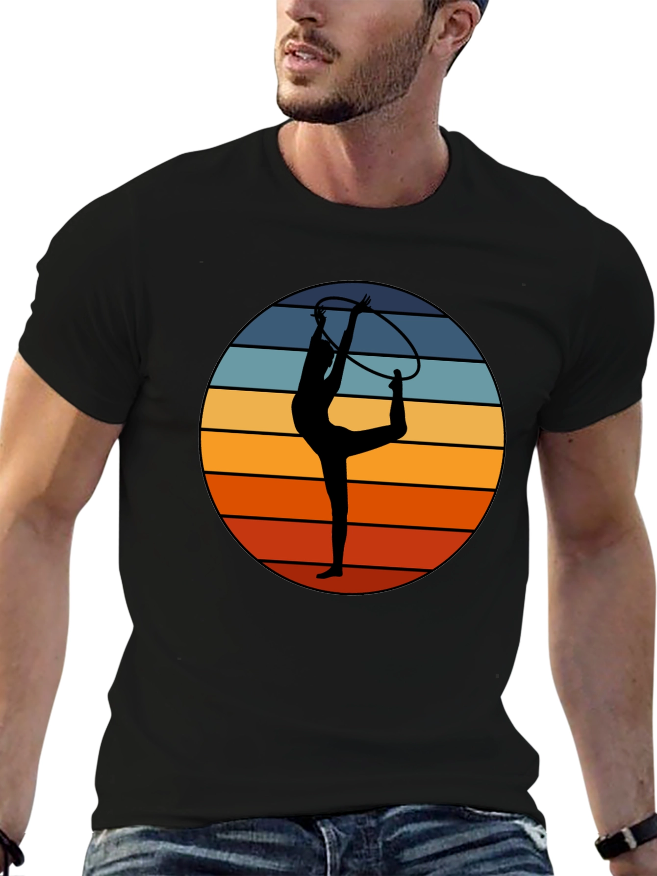 Black Retro Gymnast T-Shirt view 6