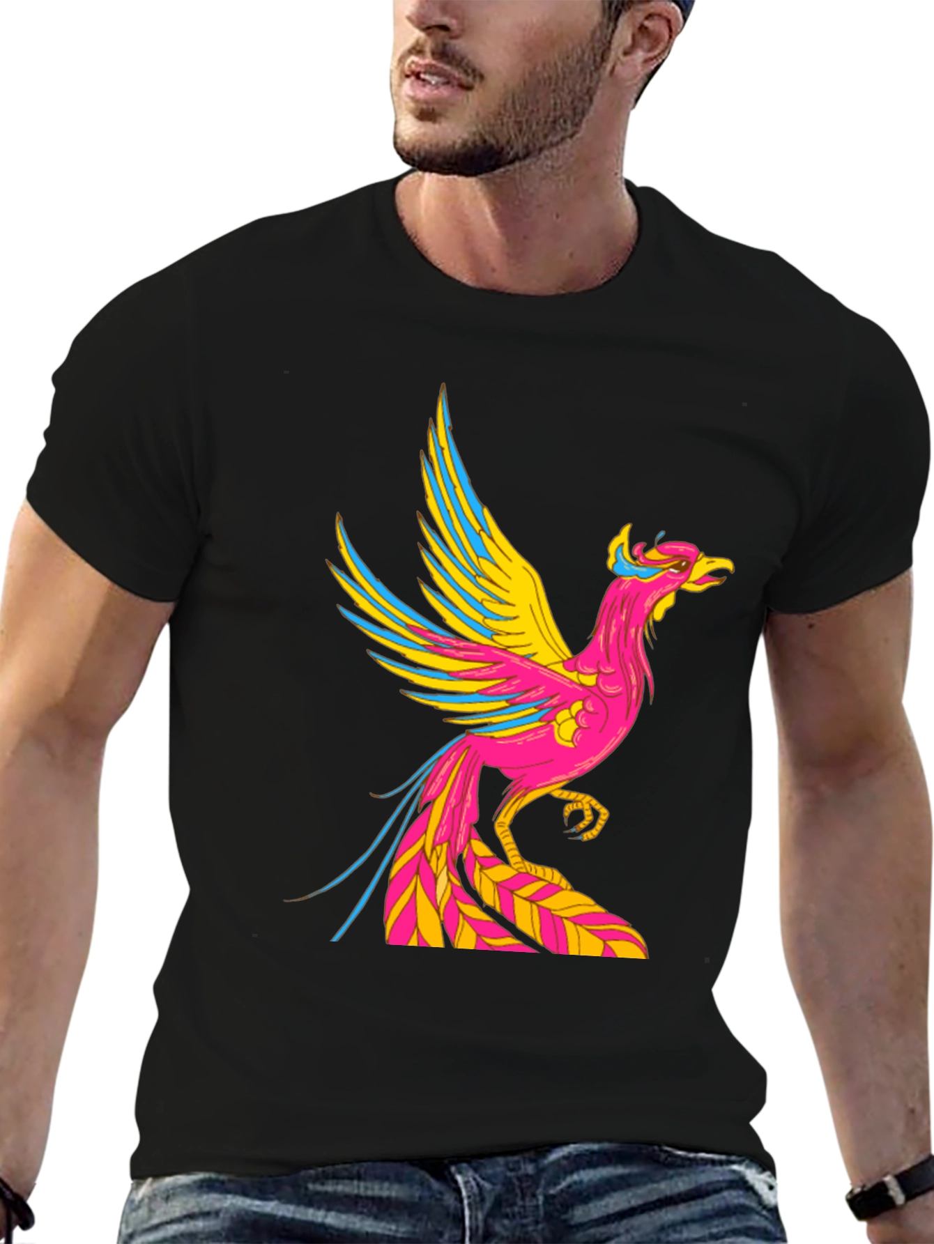 Black Phoenix Graphic Black T-Shirt view 6