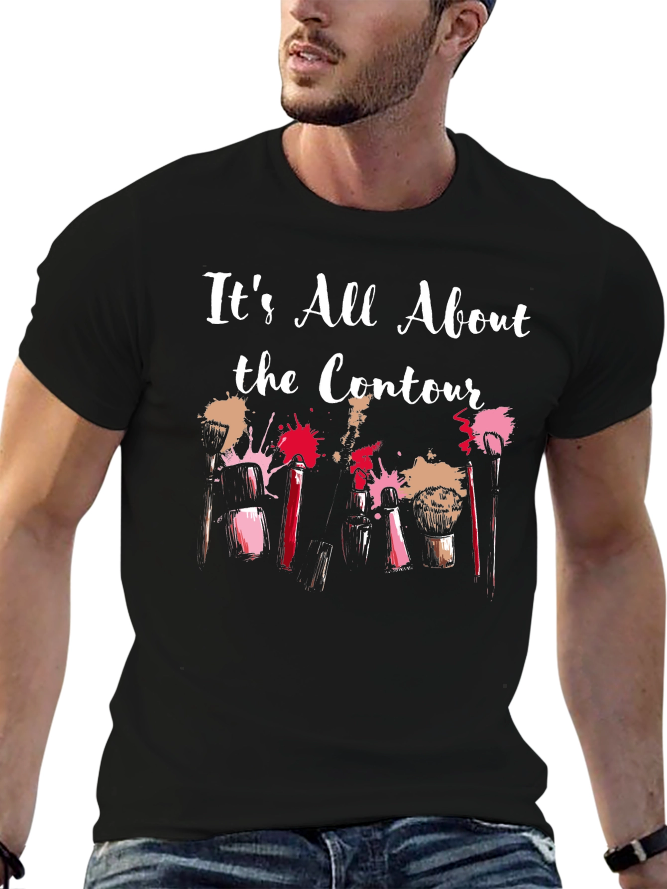 Black It's All About the Contour Makeup T-Shirt view 6