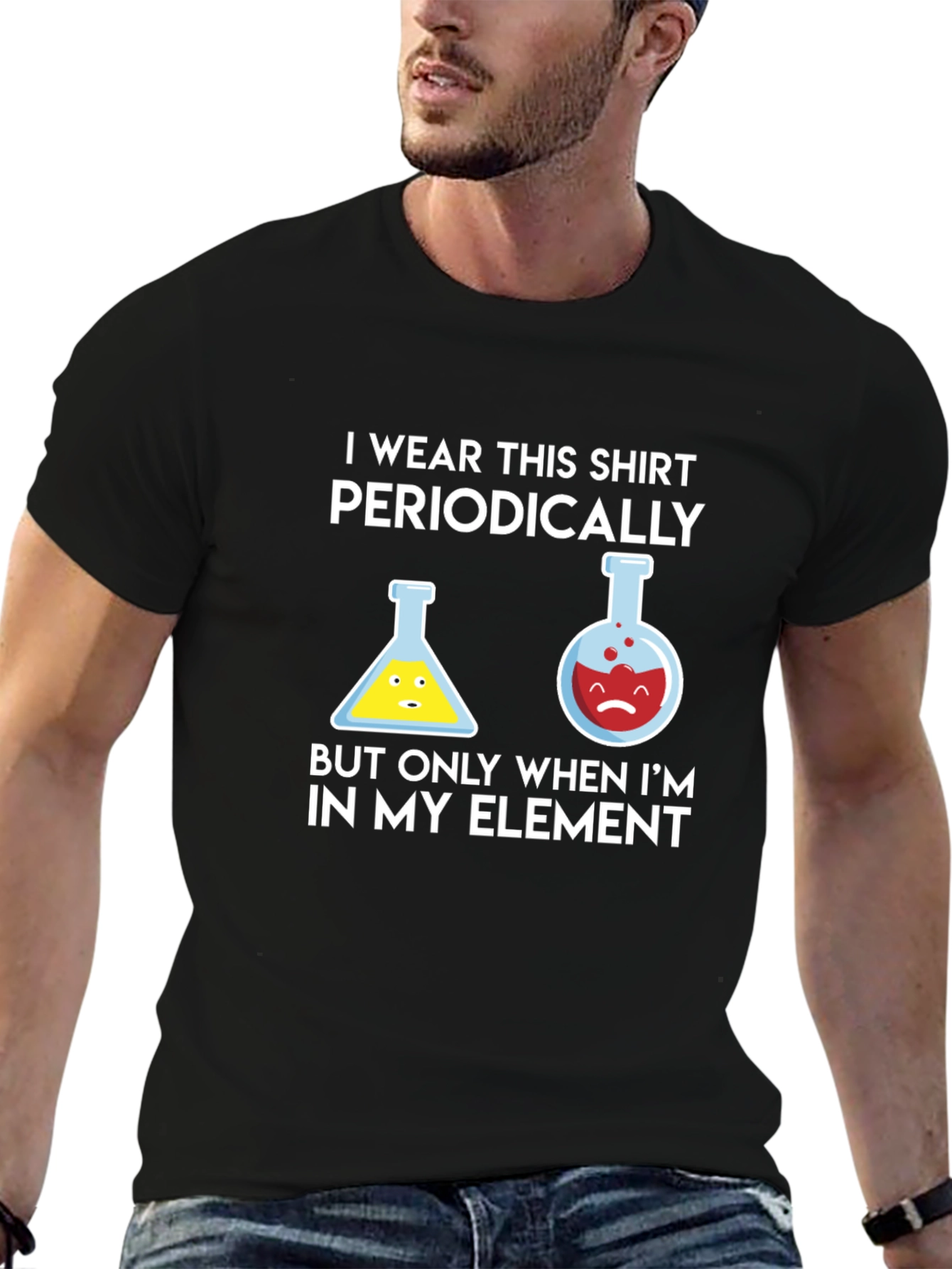 Black Periodic Table Humor T-Shirt Chemistry Science Tee view 6
