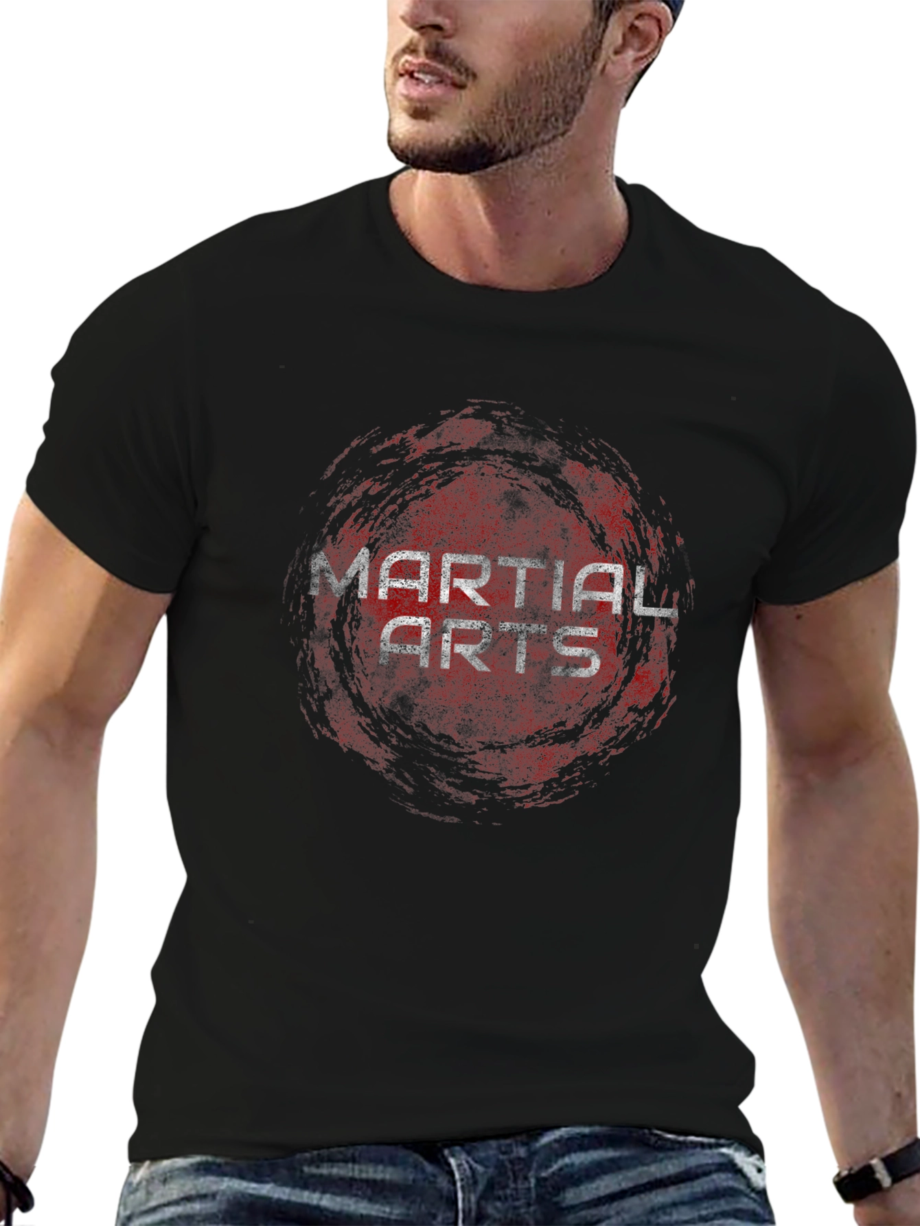 Black Martial Arts Graphic T-Shirt view 6