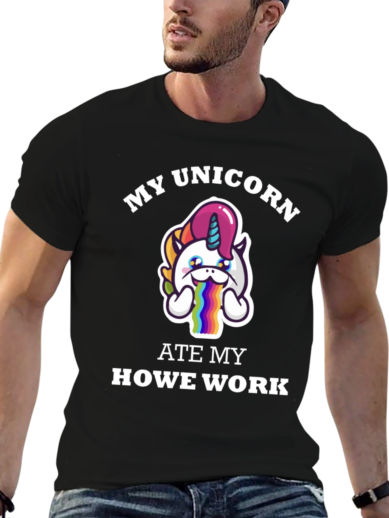 Black My Unicorn Ate My Homework T-Shirt view 6