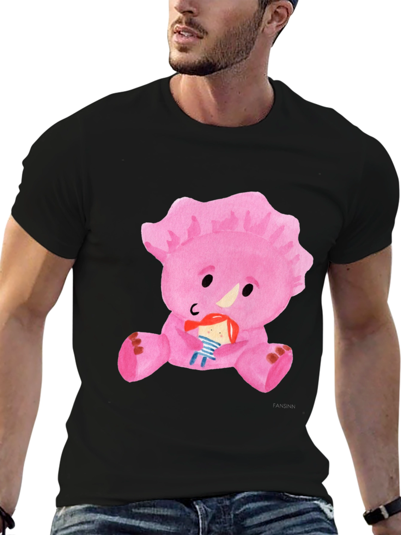 Black Pink Dinosaur T-Shirt view 6