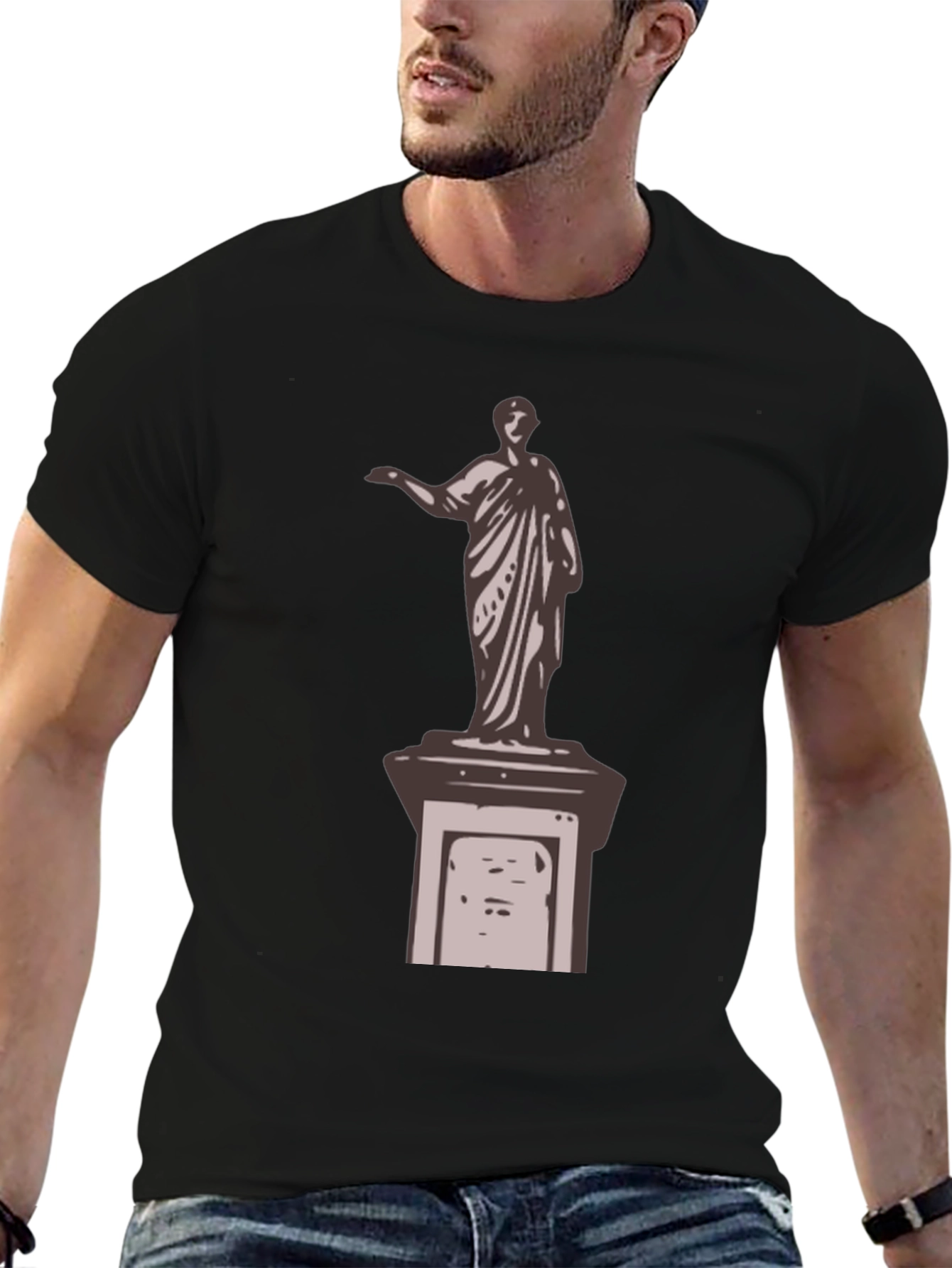 Black Statue Graphic T-Shirt - Cool Design view 6
