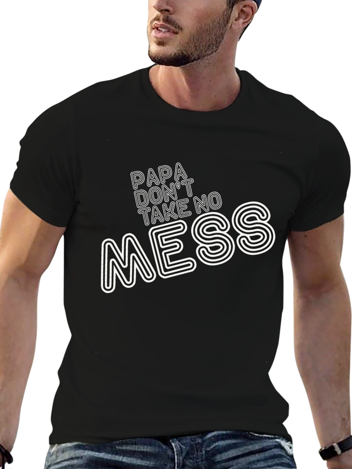 Black Papa Don't Take No Mess Graphic Tee view 6