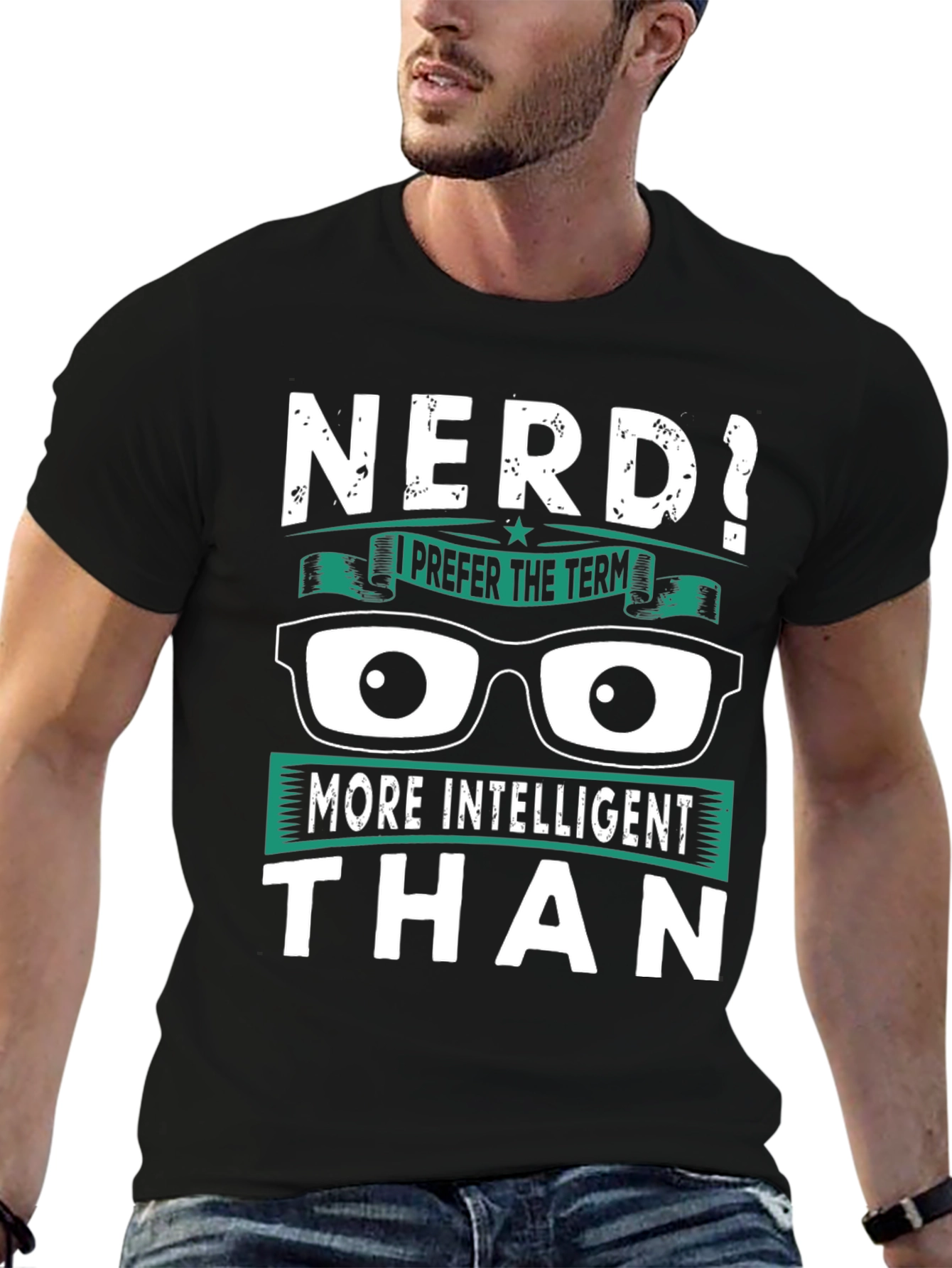 Black Nerd? Intelligent Humor T-Shirt view 6