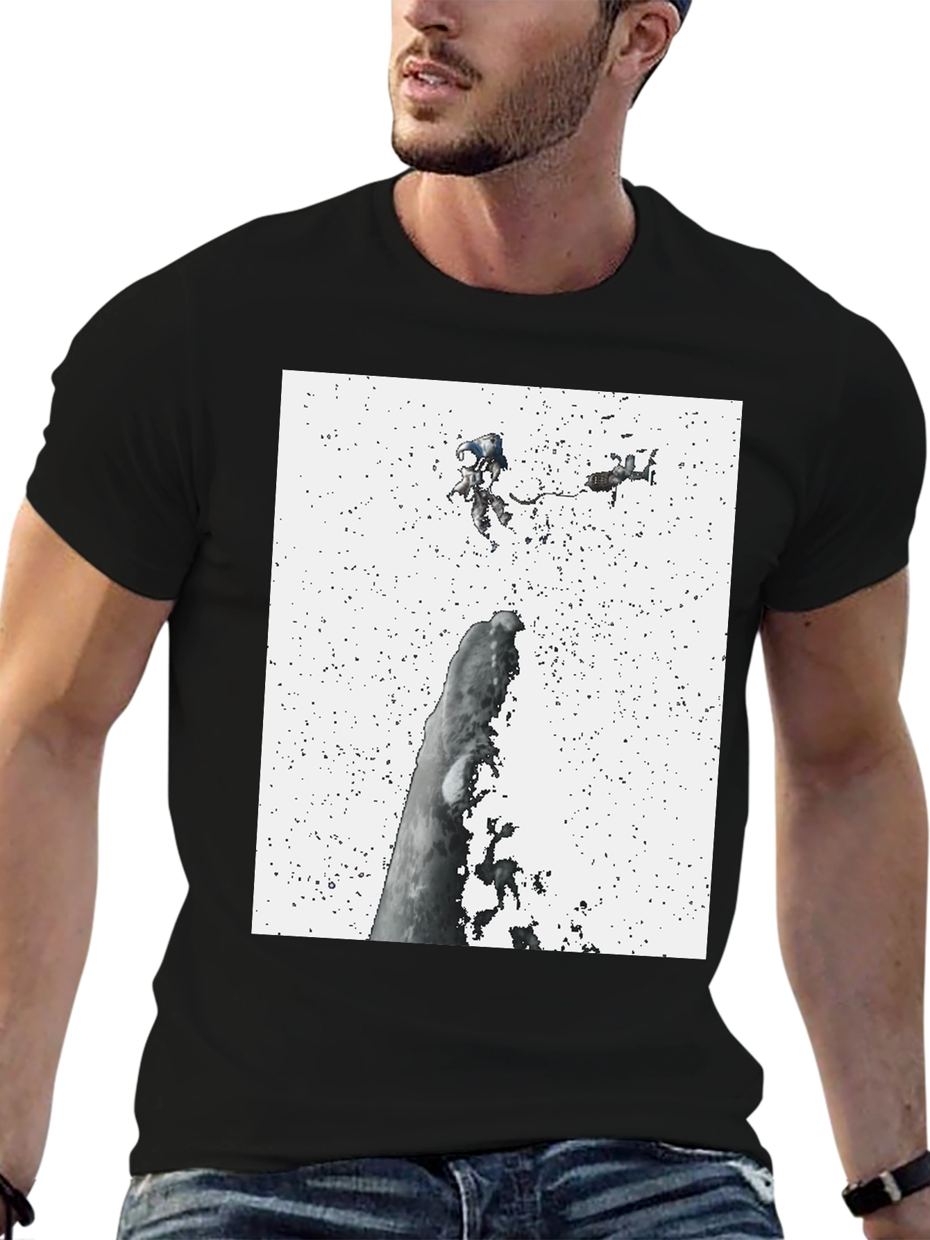 Black Astronauts in Space Black Tee view 6