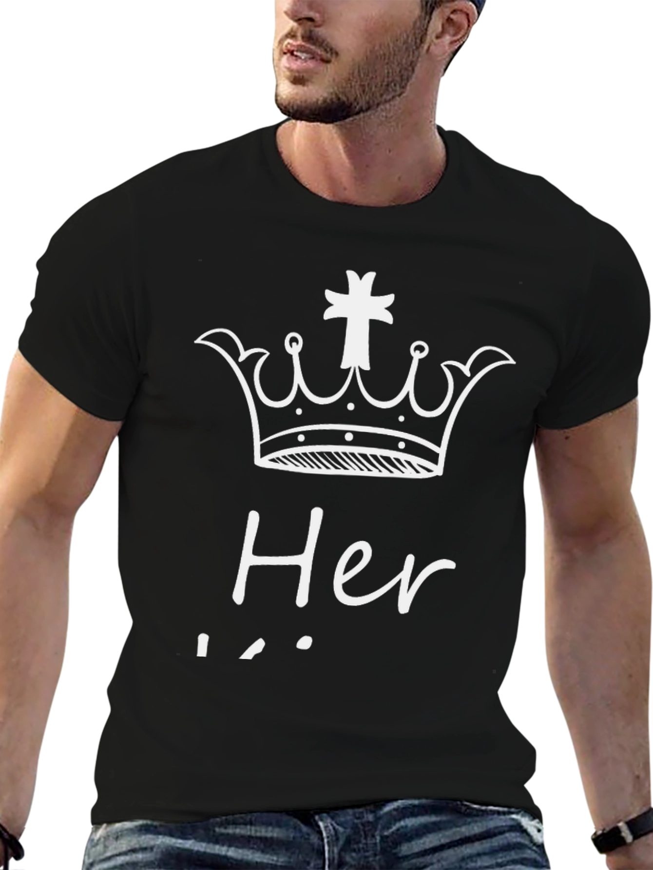 Black King and Queen Matching T-Shirt Set - 'Her' Edition view 6