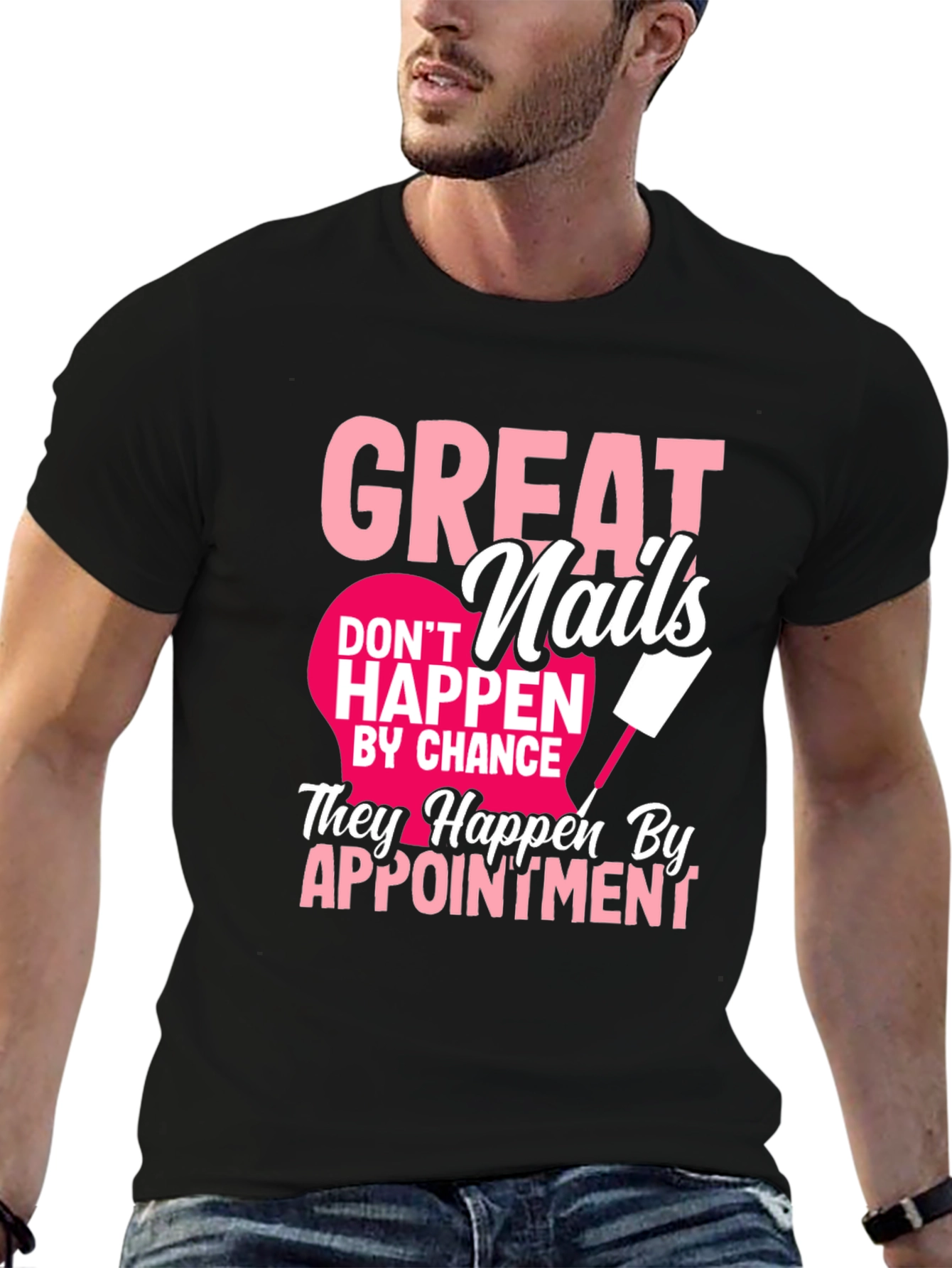 Black Great Nails Appointment T-Shirt view 6