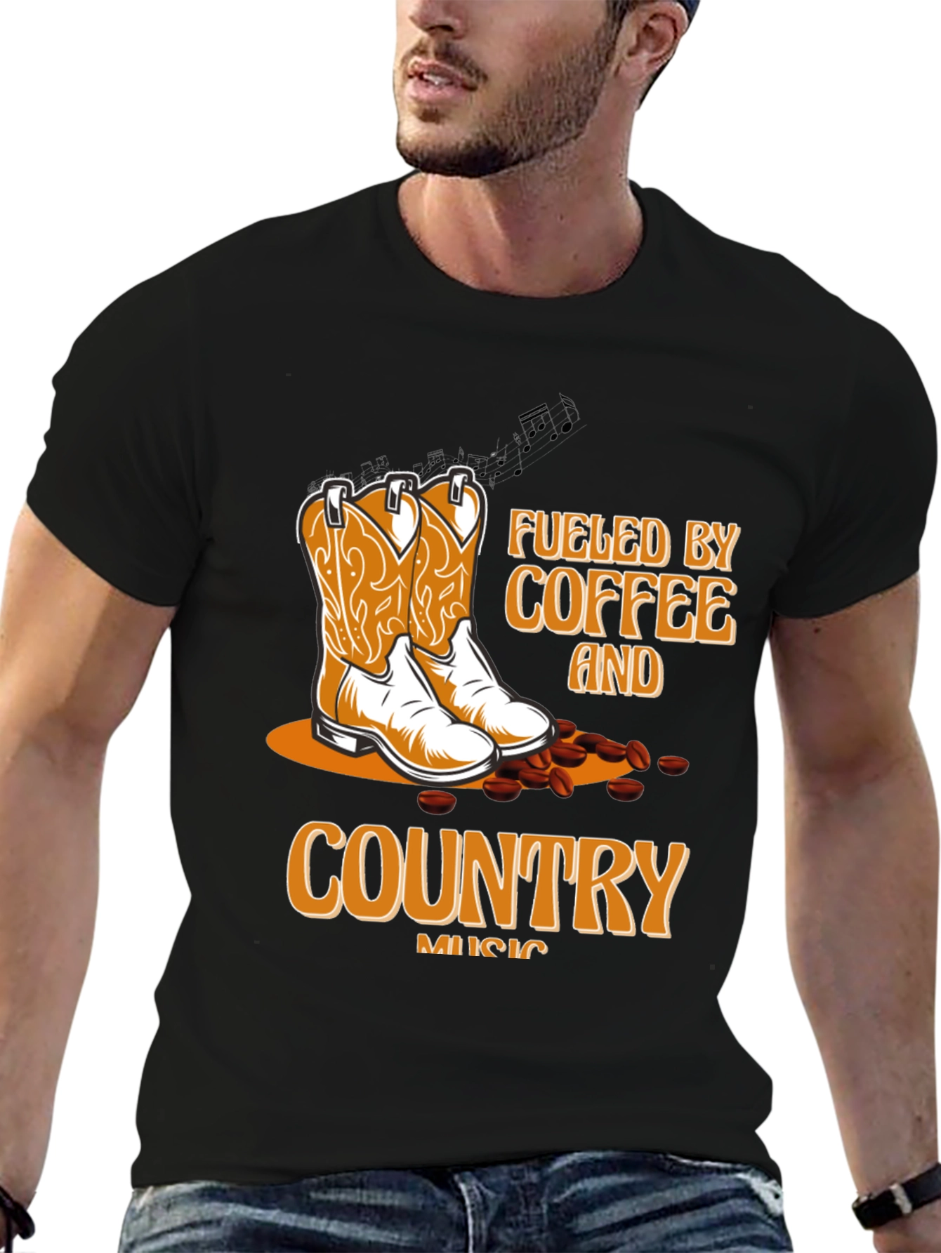 Fueled by Coffee & Country Music Graphic Tee - 6