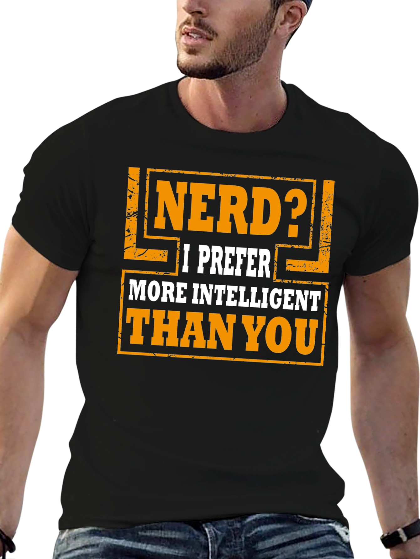 Black Nerd? Intelligent T-Shirt - Funny Graphic Tee view 6