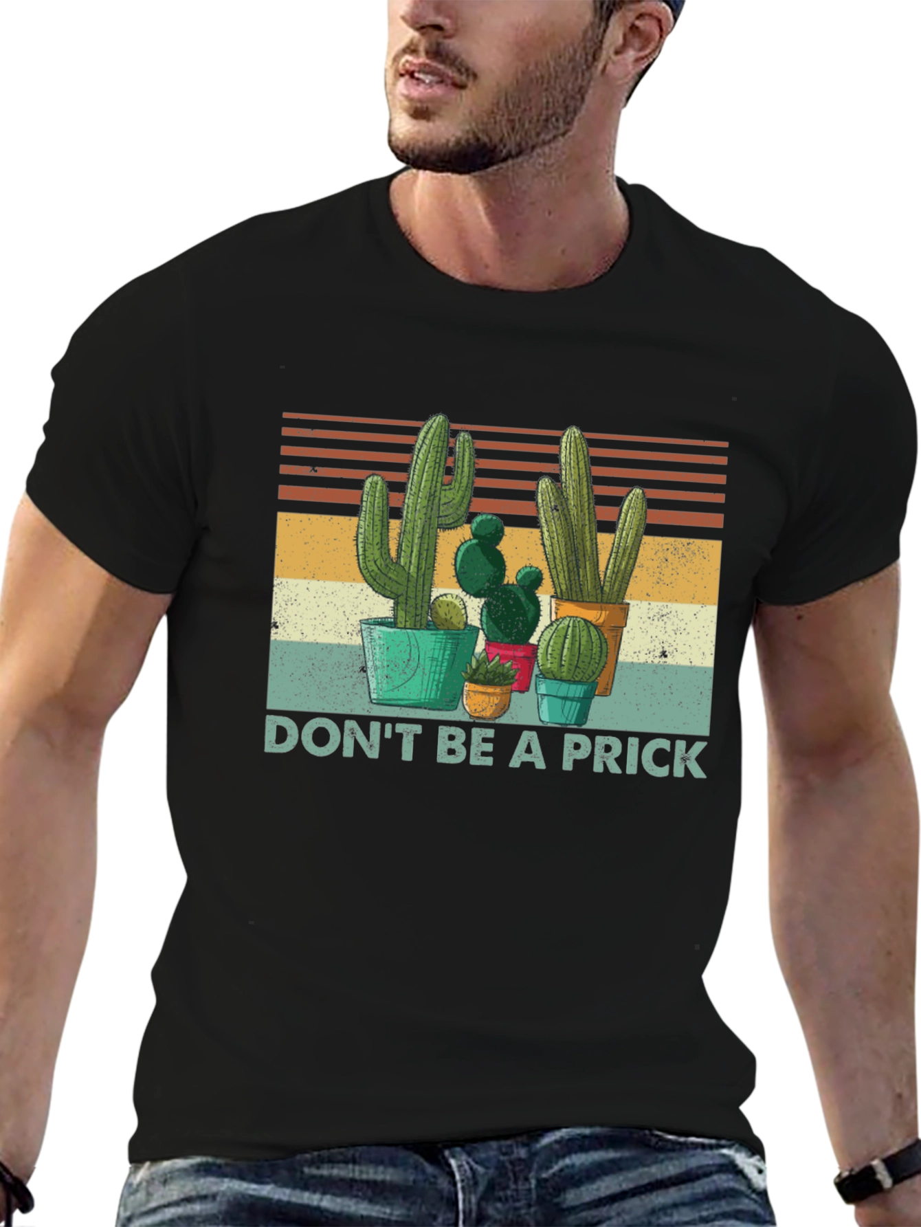 Black Cactus Graphic Tee - Don't Be A Prick T-Shirt view 6