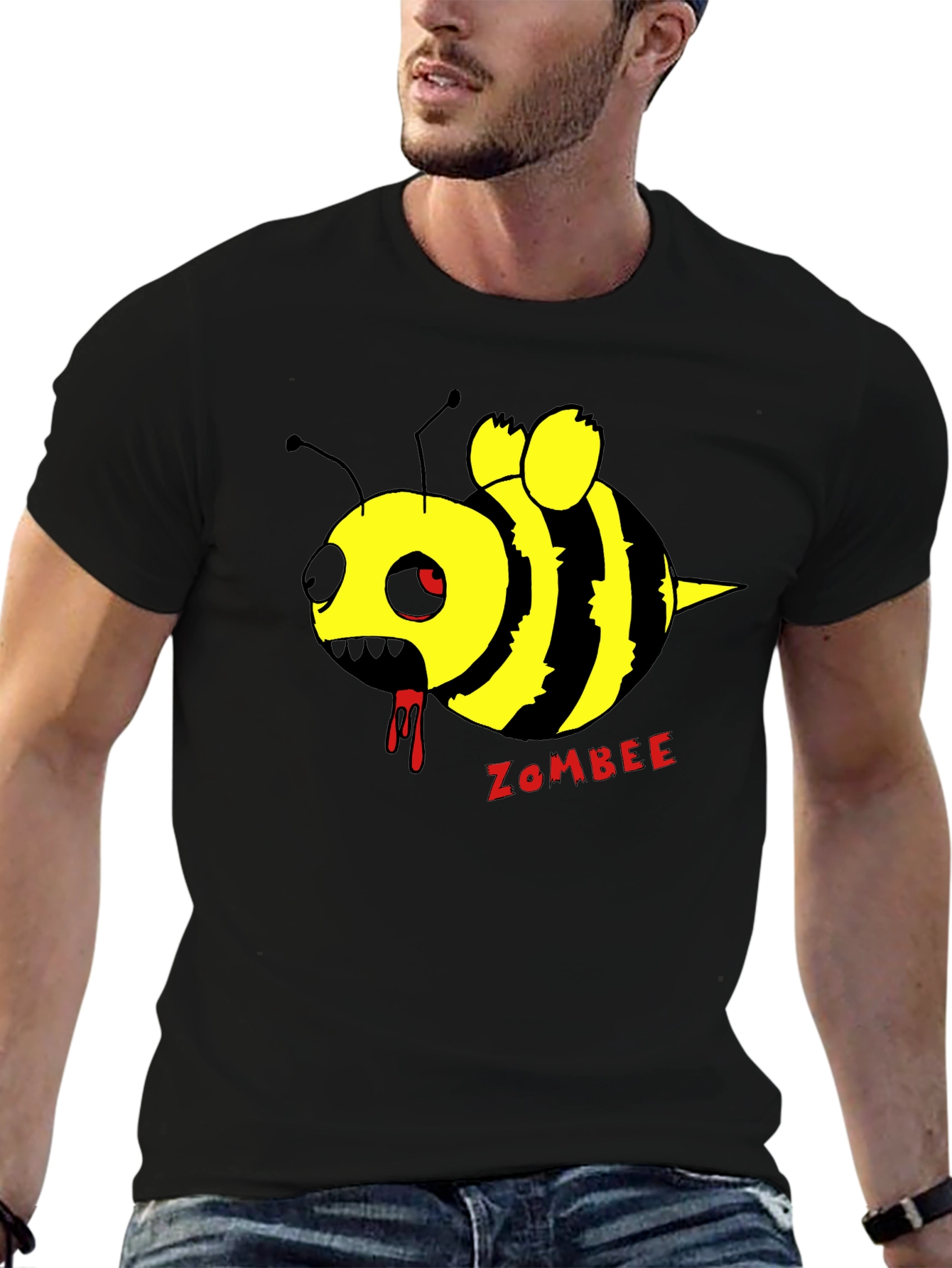 Black Zombee Graphic T-Shirt - Black Cotton Tee view 6