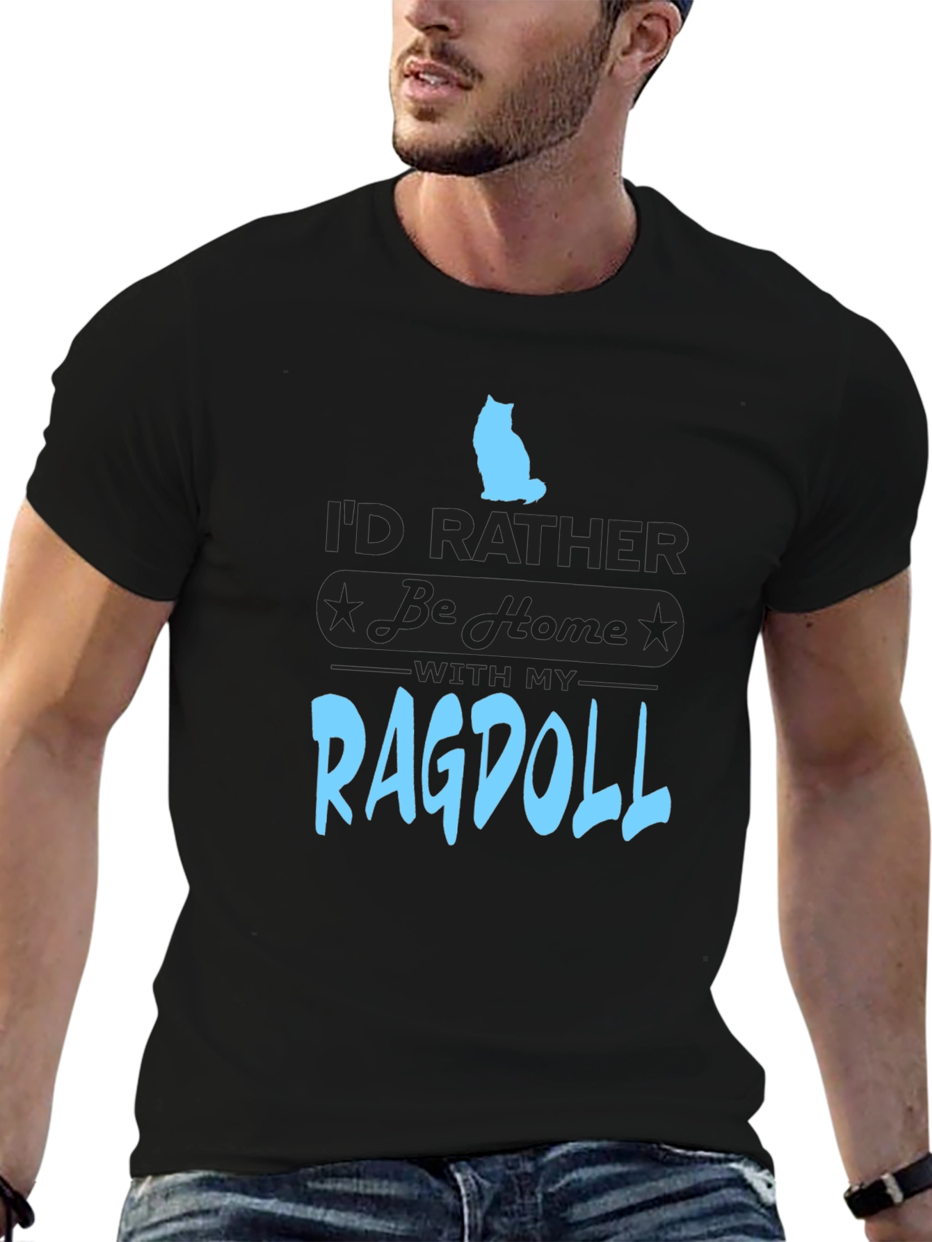 Black Ragdoll Cat Lover T-Shirt view 6