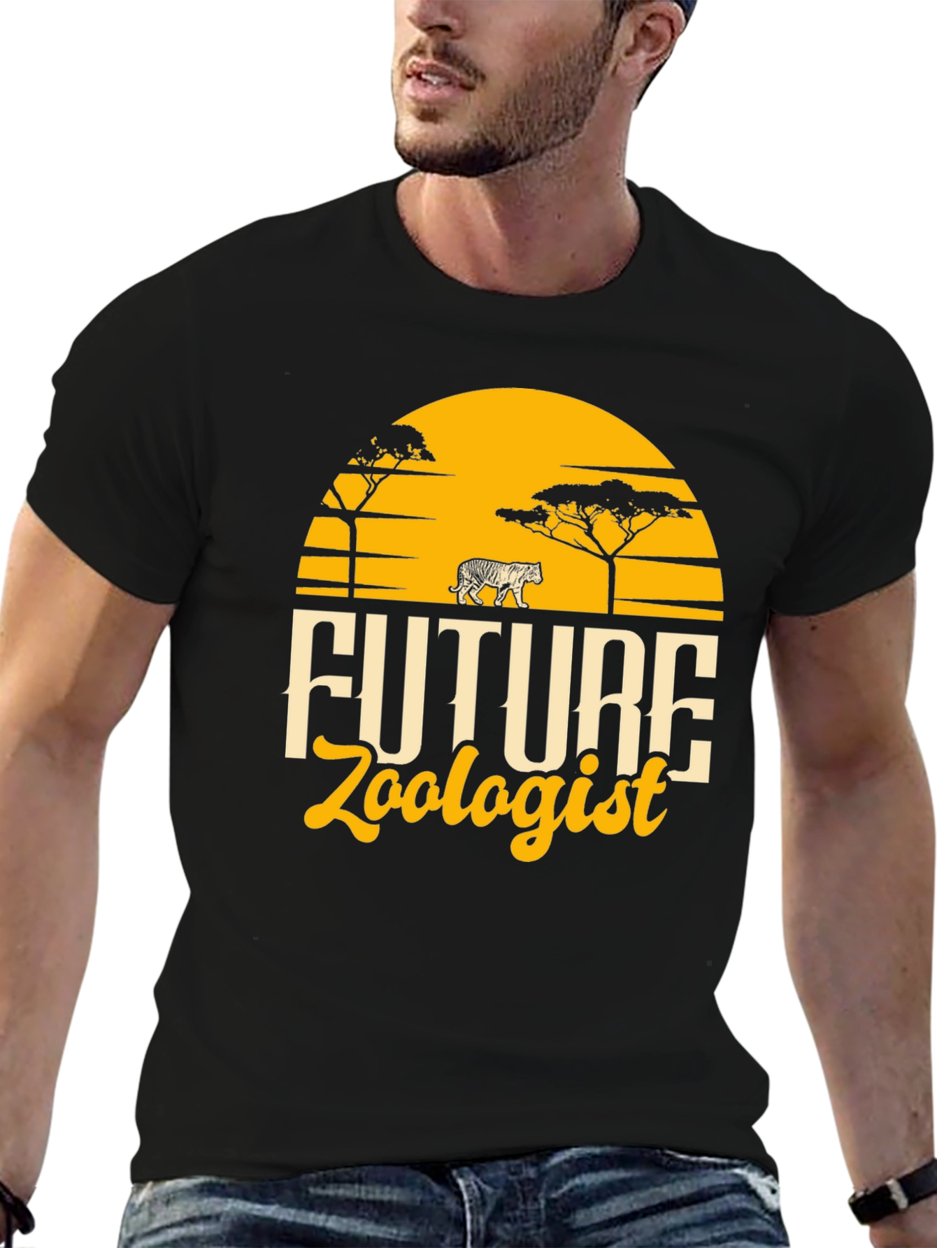 Black Future Zoologist Black Graphic T-Shirt view 6