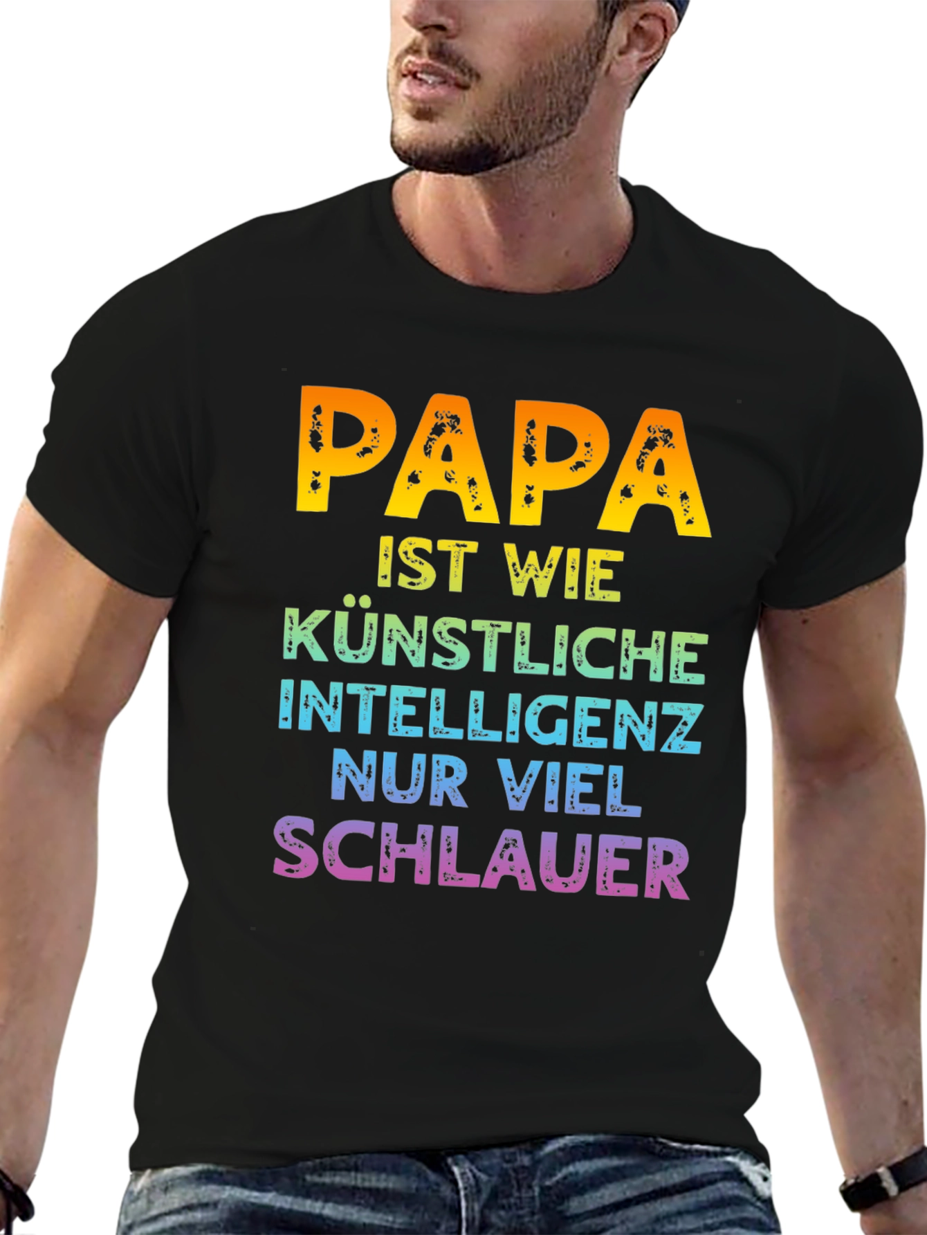 Black Papa is Smart T-Shirt view 6