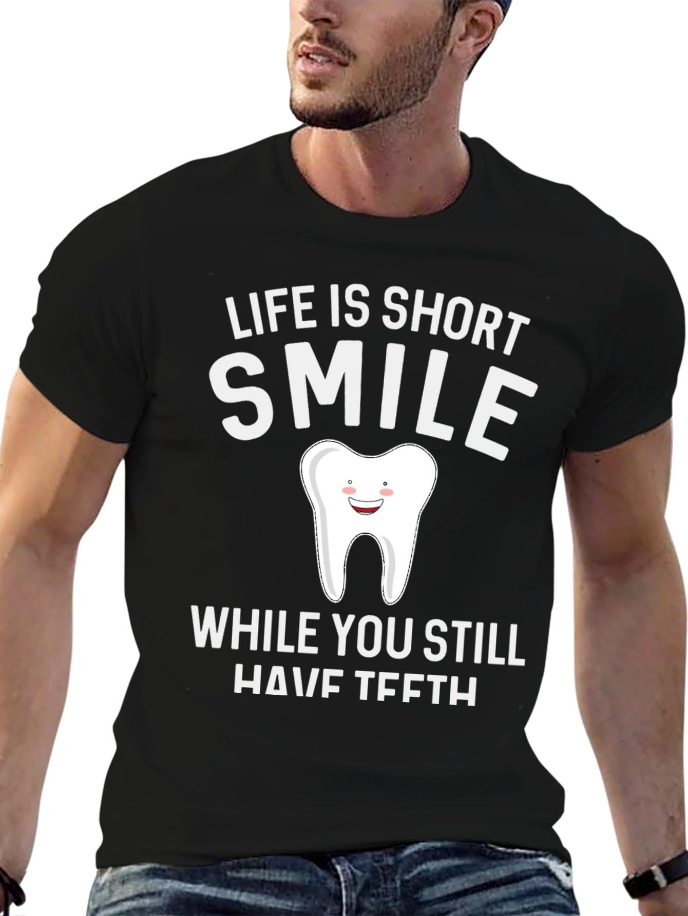 Black Life is Short Smile T-Shirt view 6