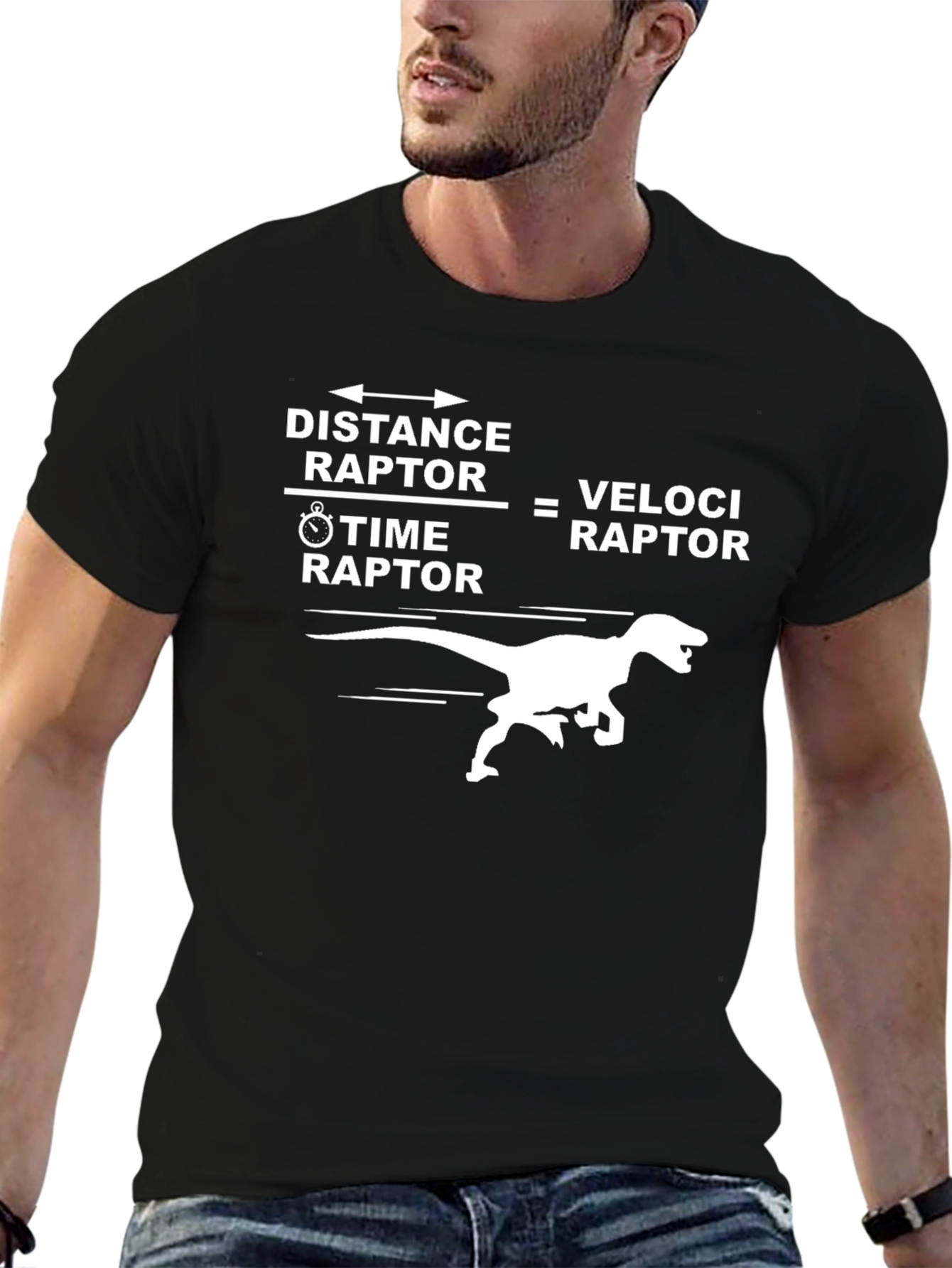 Black Distance Raptor Velociraptor T-Shirt view 6