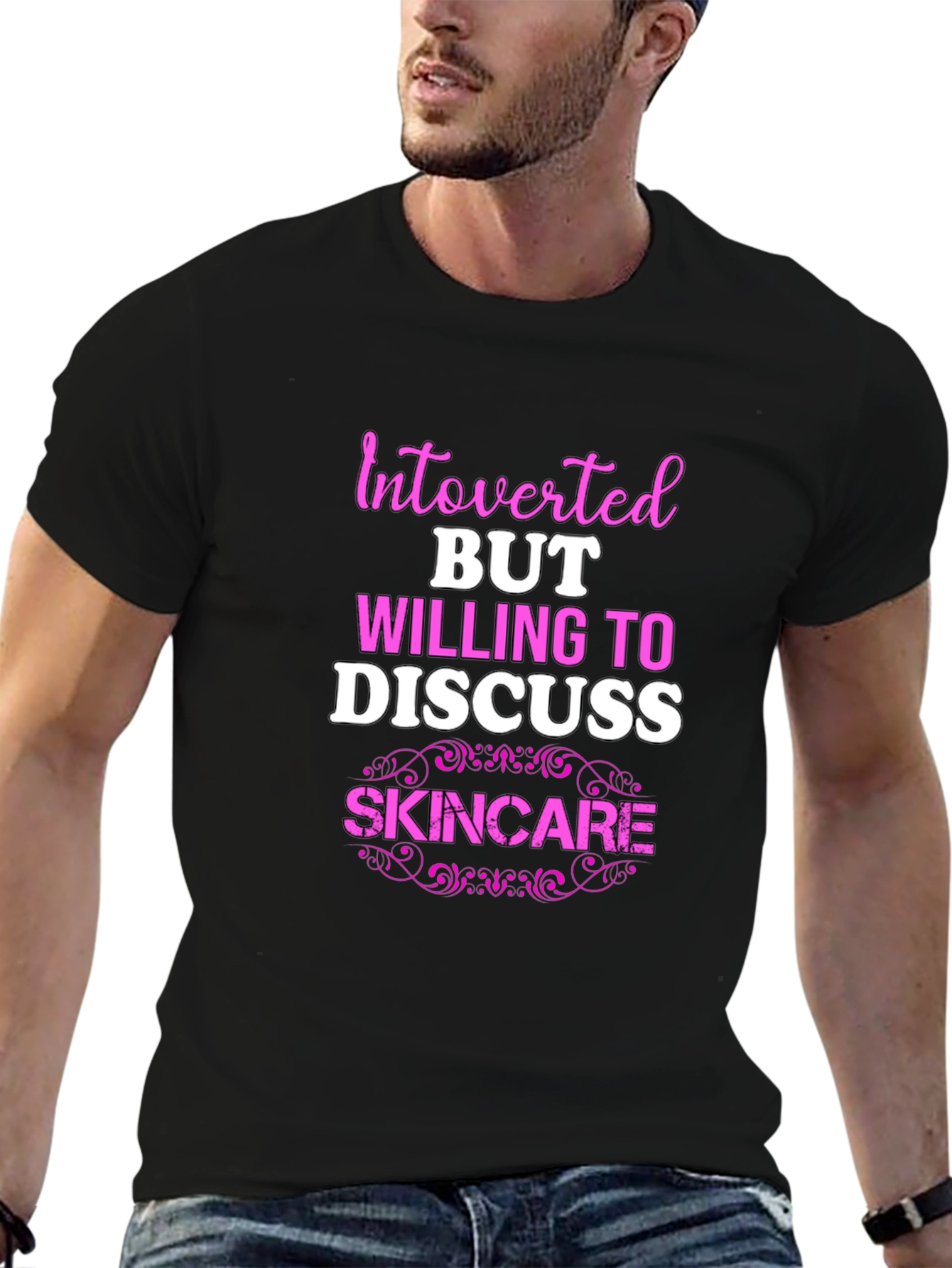 Black Introverted Skincare T-Shirt view 6