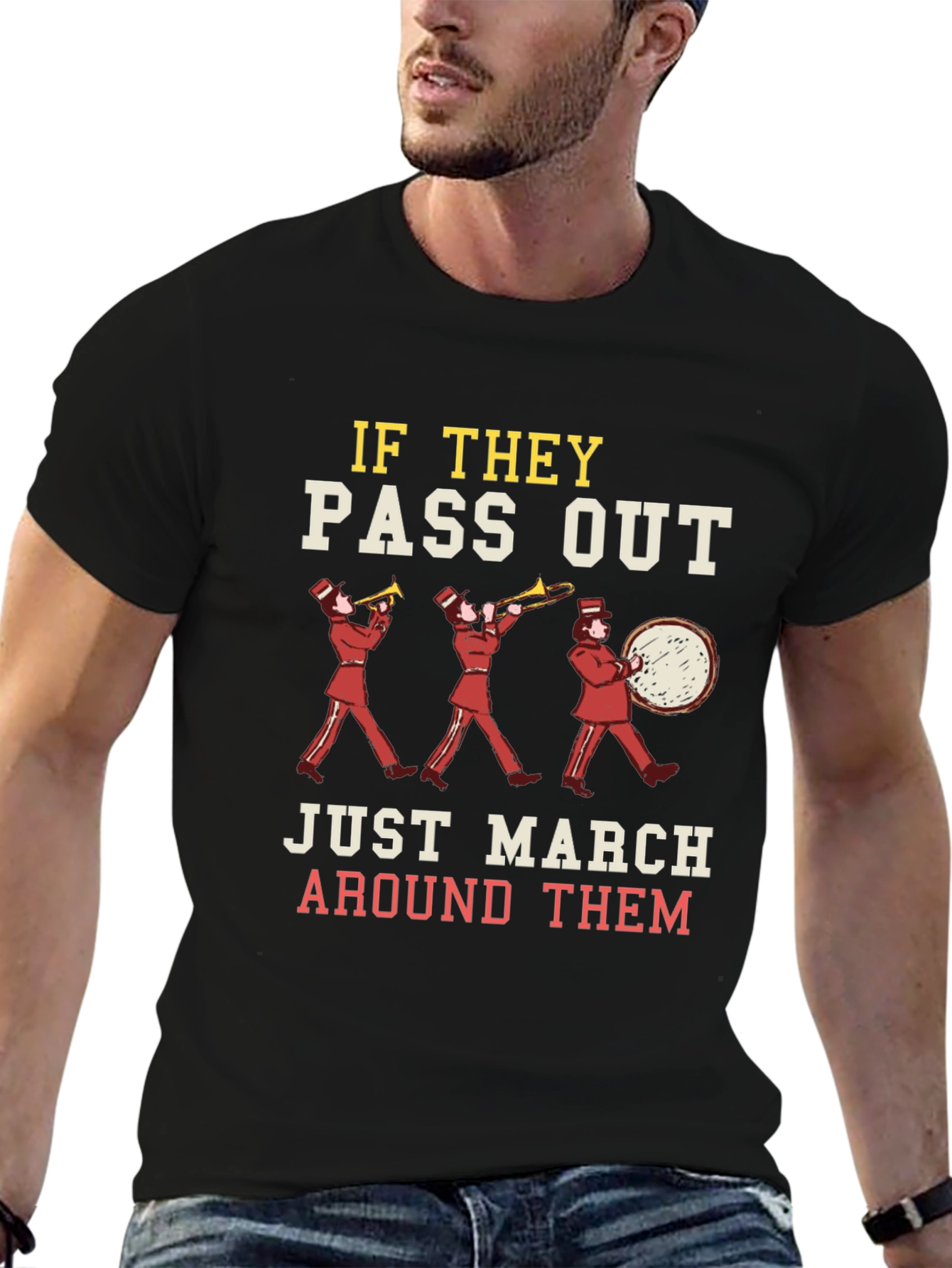 Black Marching Band Humor T-Shirt view 6