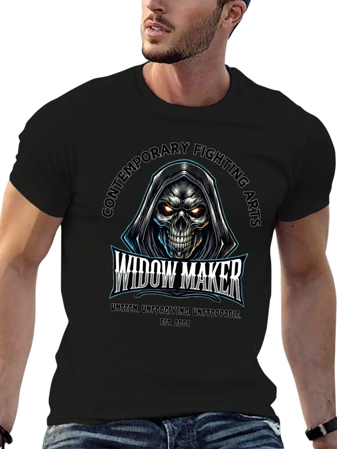Black Widow Maker Fighting Arts Black Graphic Tee view 6