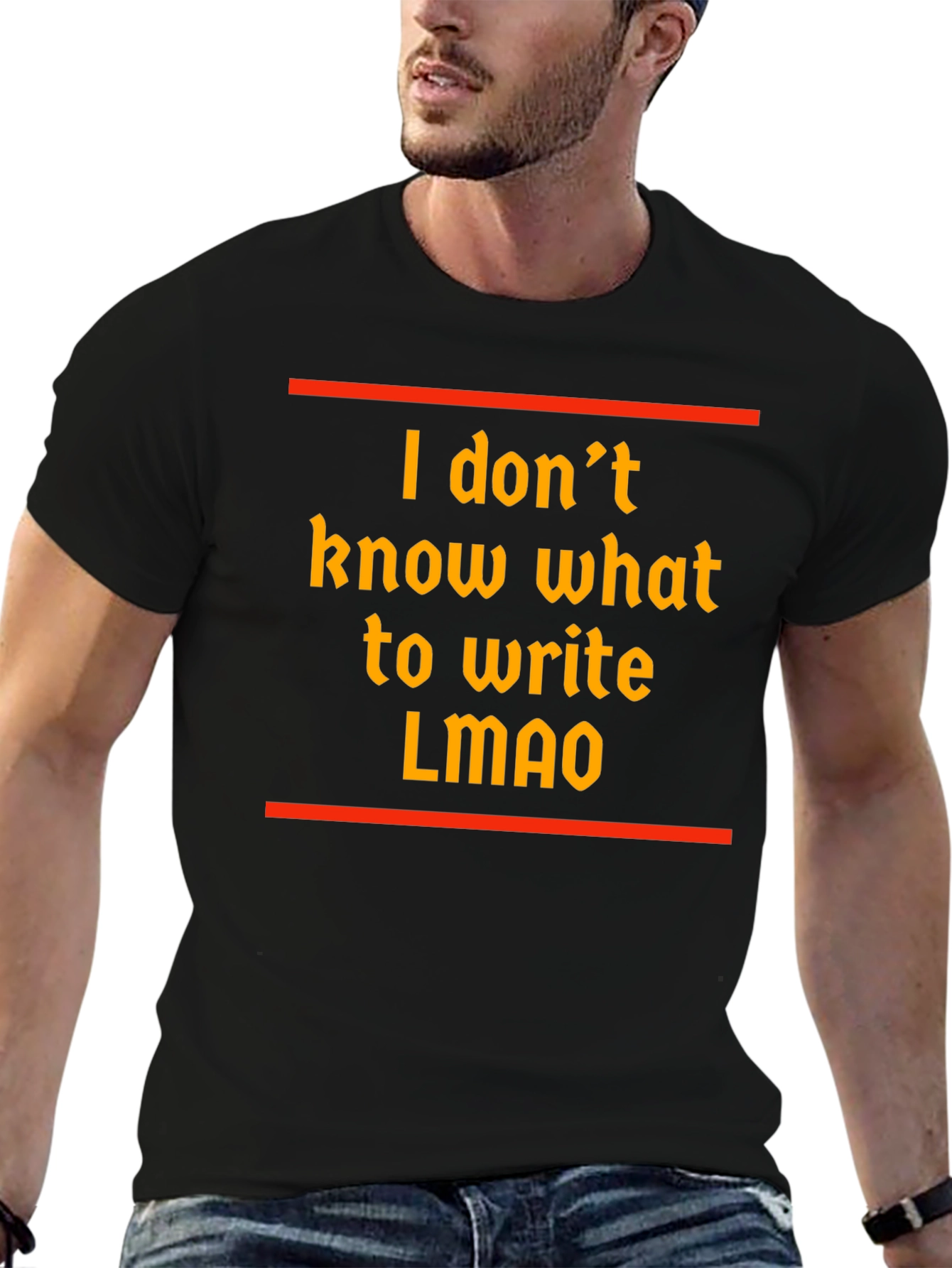Black Funny "I don't know what to write" T-Shirt view 6