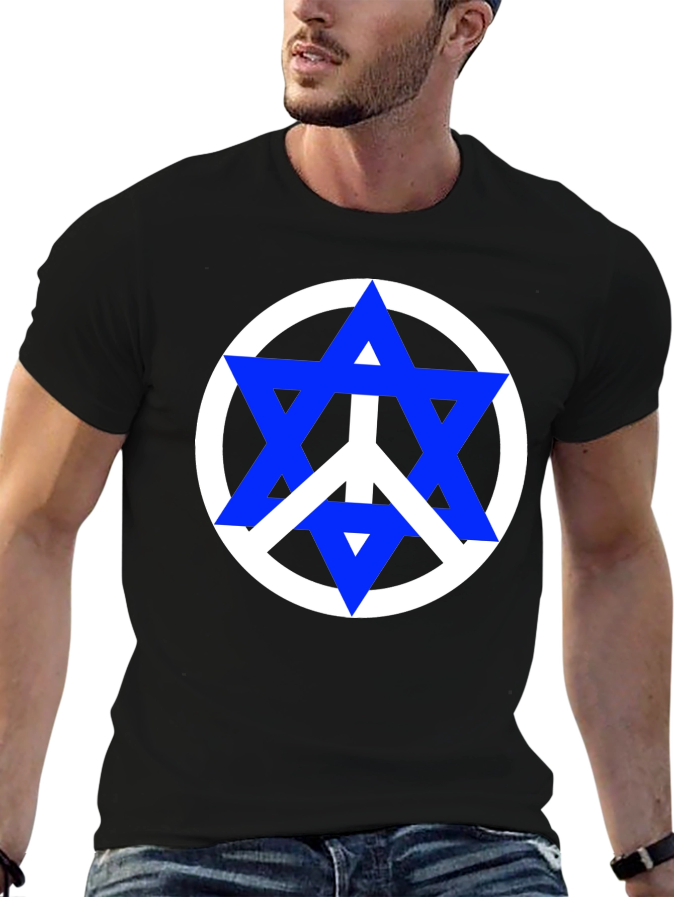 Black Peace Star T-Shirt - Black view 6