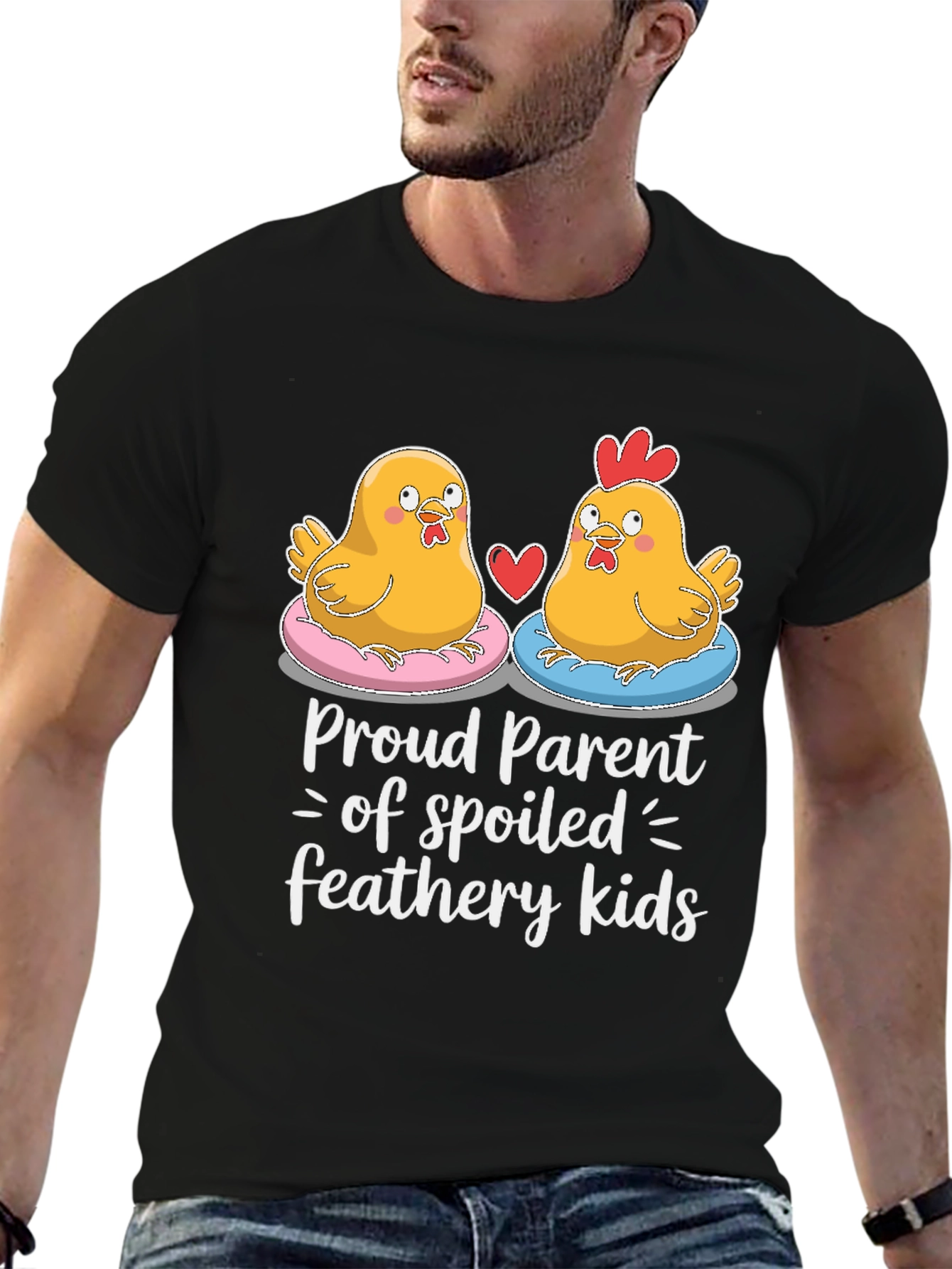 Black Proud Parent Chicken Graphic Tee view 6