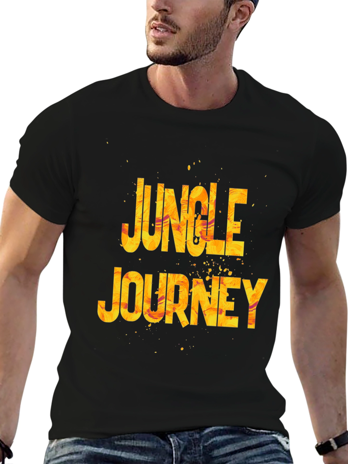 Black Jungle Journey Graphic Tee - Black view 6
