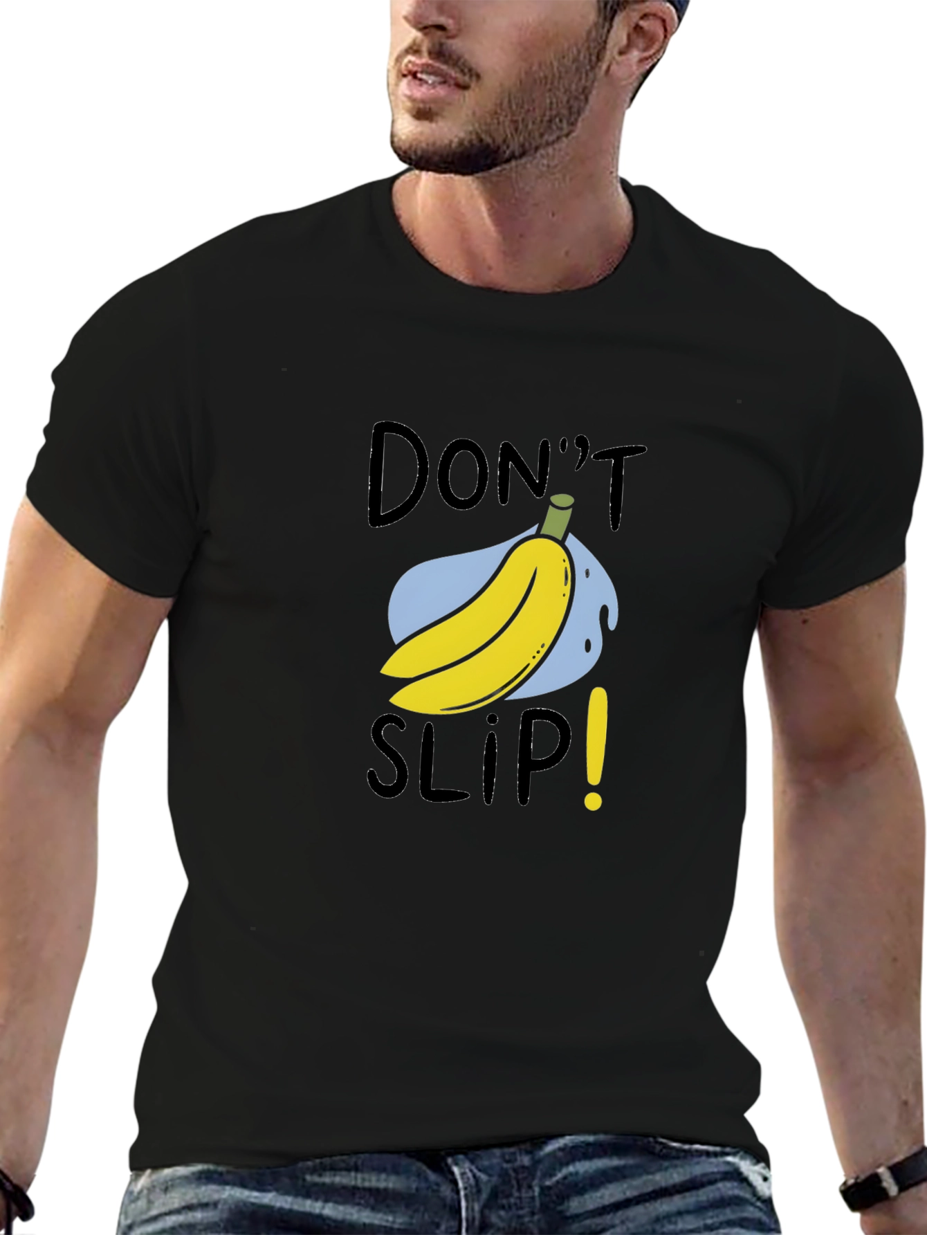 Black Don't Slip Banana Humor Tee view 6