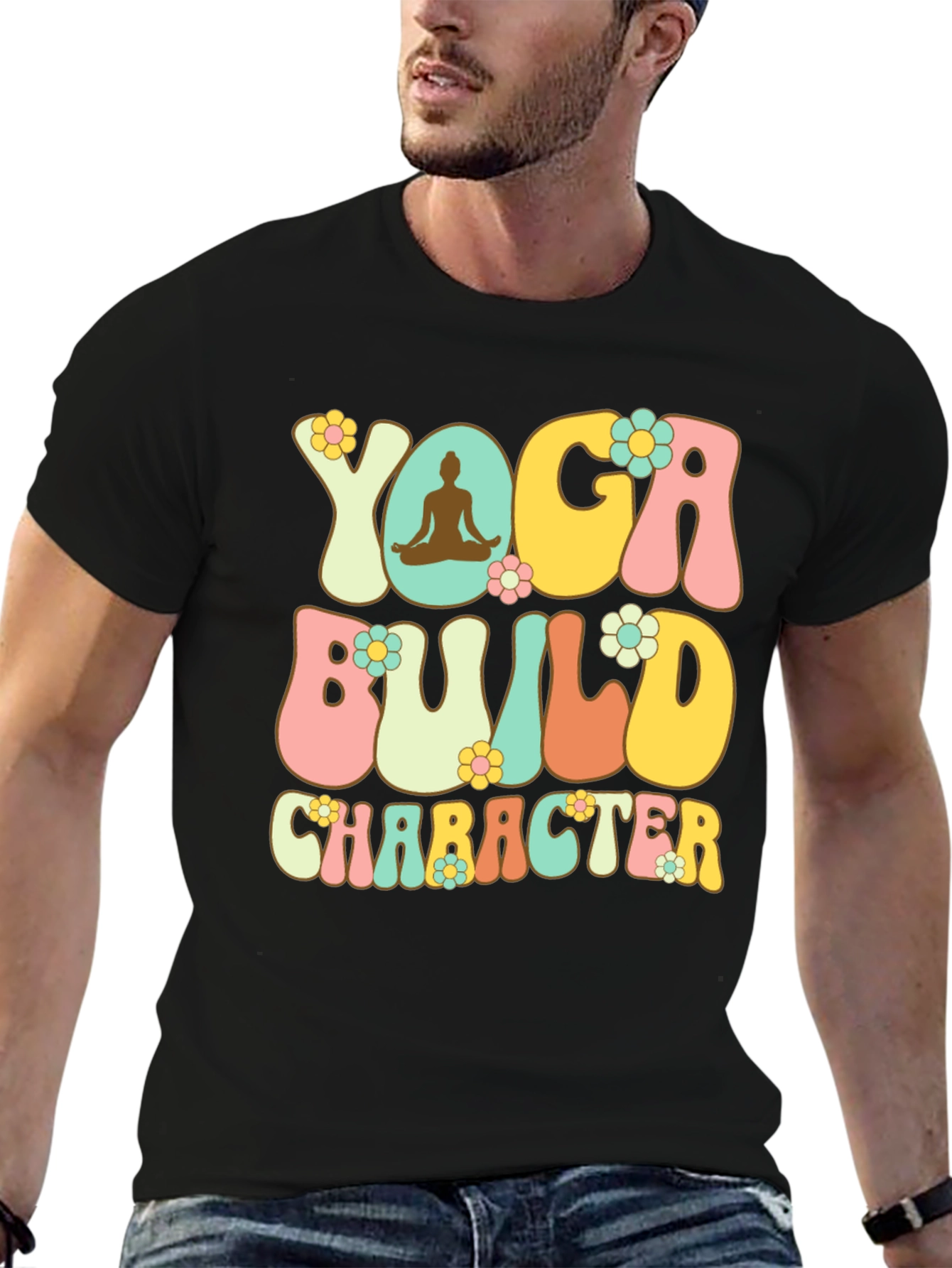 Black Yoga Build Character Graphic Tee view 6