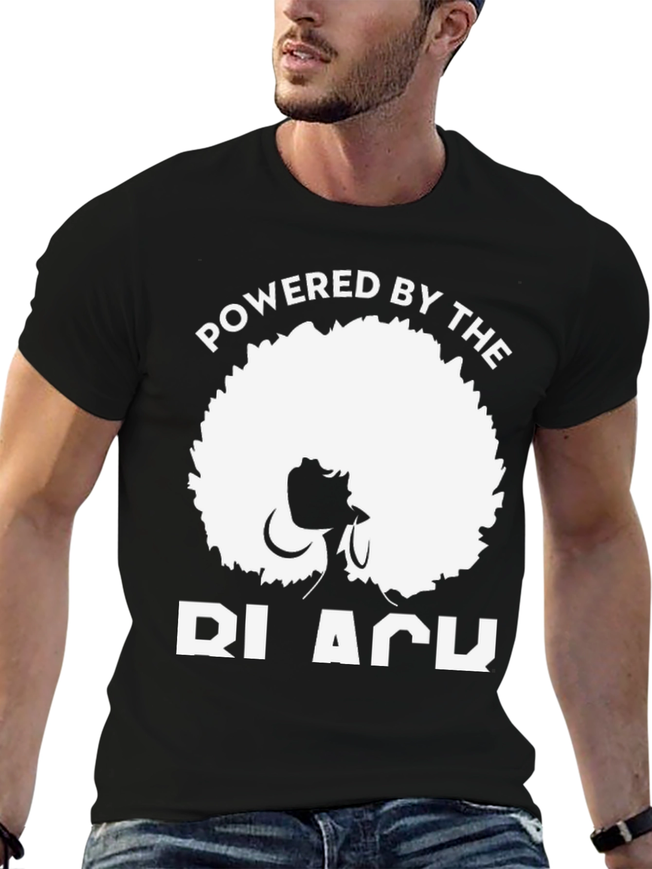 Black Powered By The Black T-Shirt - Afro Style view 6