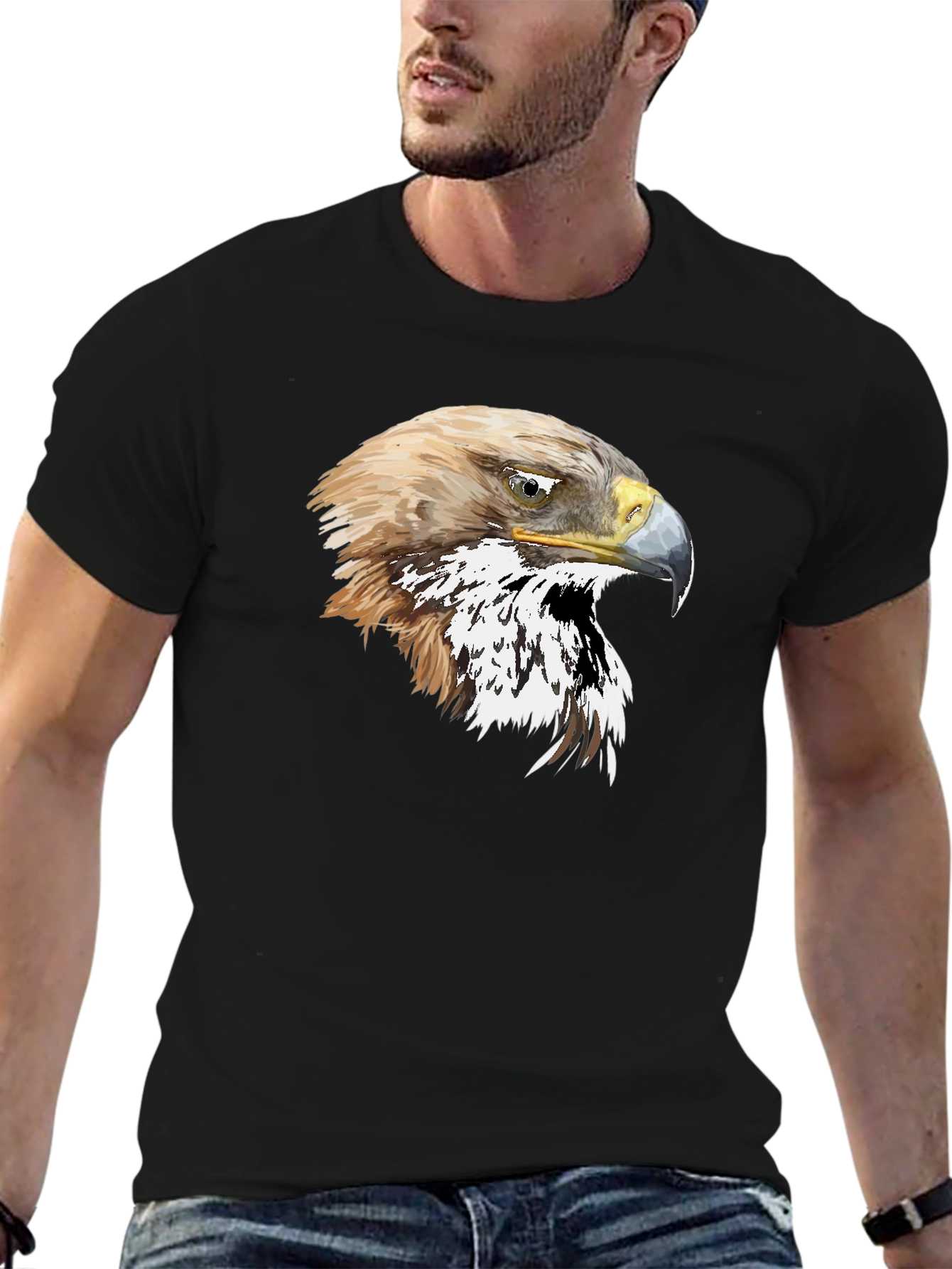 Black Eagle Graphic T-Shirt - Black Cotton Tee view 6