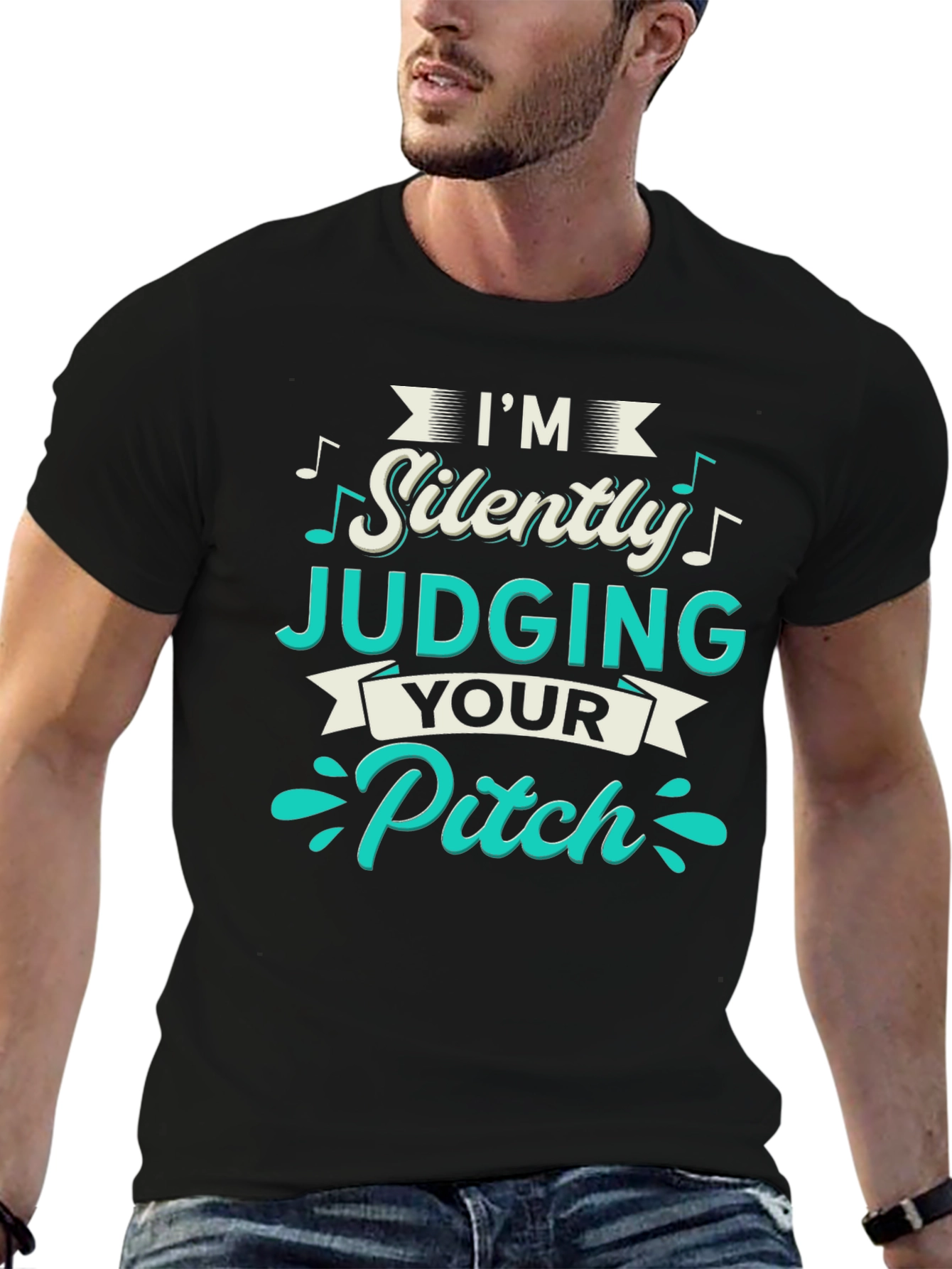 Black I'm Silently Judging Your Pitch T-Shirt view 6
