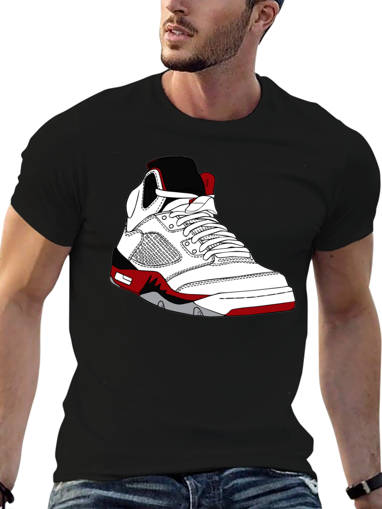 Black Sneaker Graphic T-Shirt - Stylish Black Tee for Sneakerheads view 6