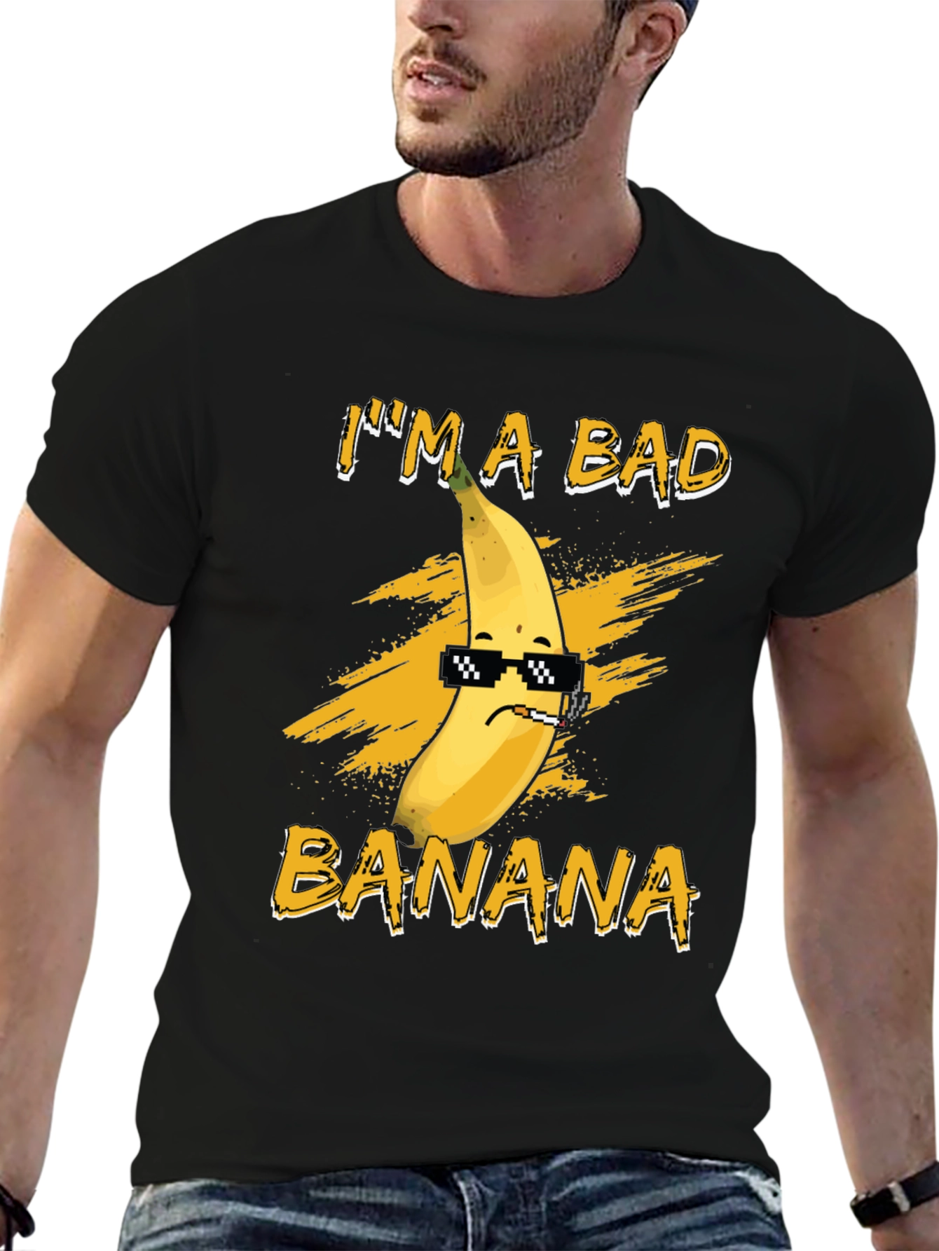 Black I'm A Bad Banana T-Shirt view 6