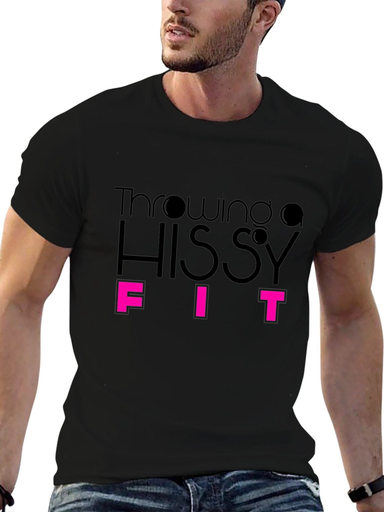 Black Throwing a Hissy Fit - Funny Graphic Tee view 6