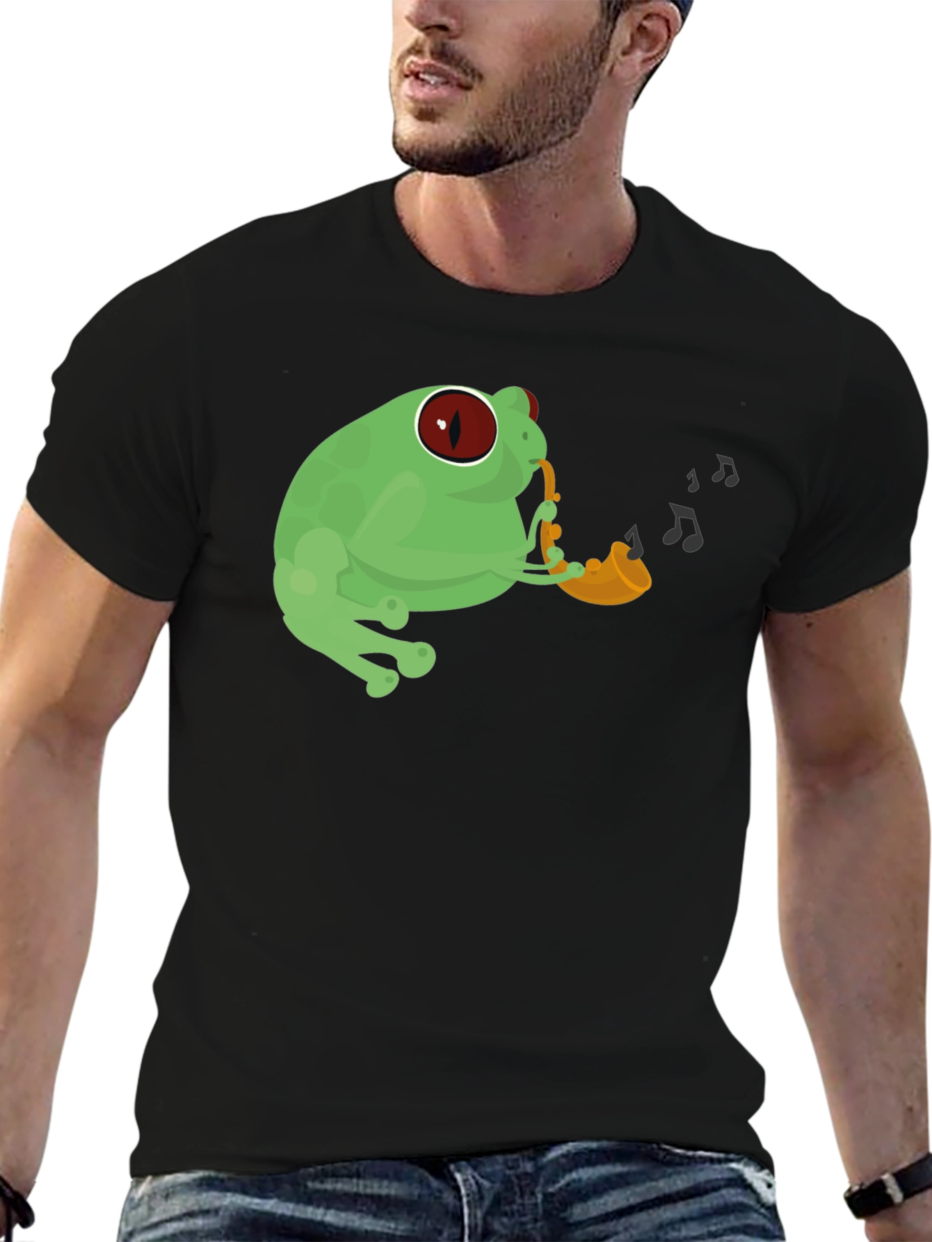 Black Frog Saxophone Graphic Tee view 6