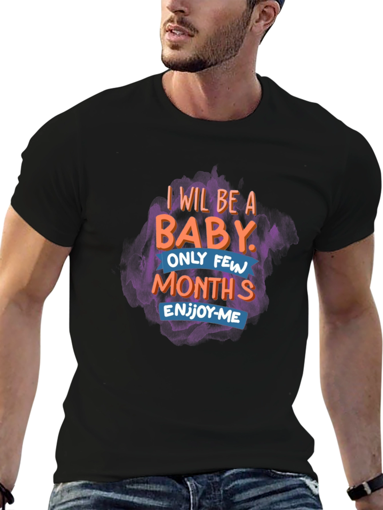 Black I Will Be a Baby Men's Graphic Tee view 6